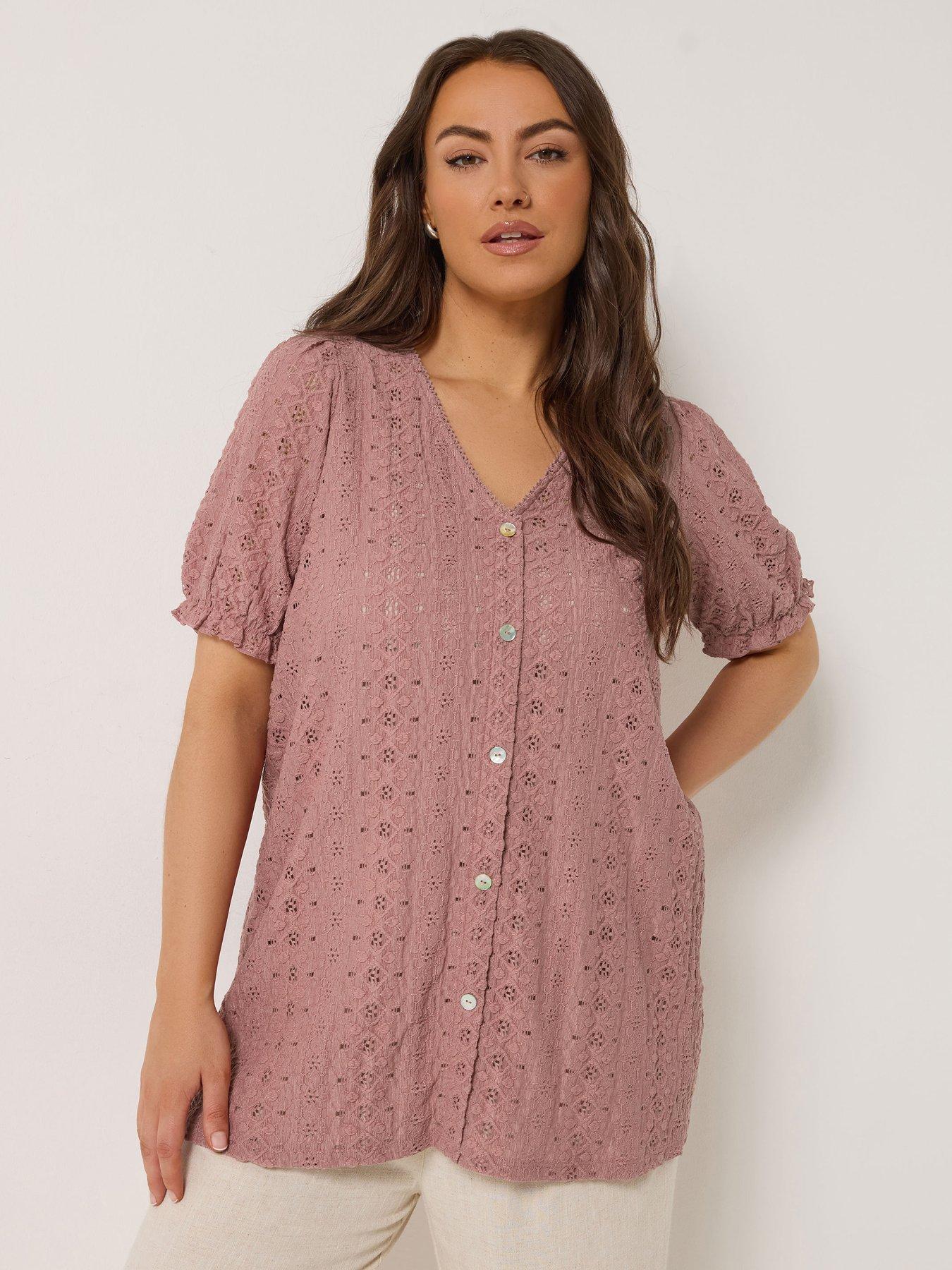 Yours Curve Puff Sleeve Anglaise Blouse