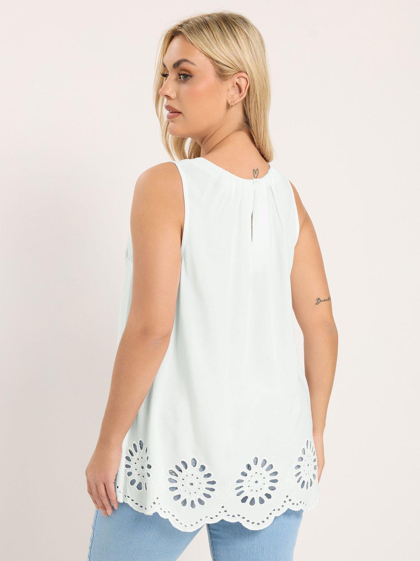  image of yours-curve-broderie-hem-vest-white