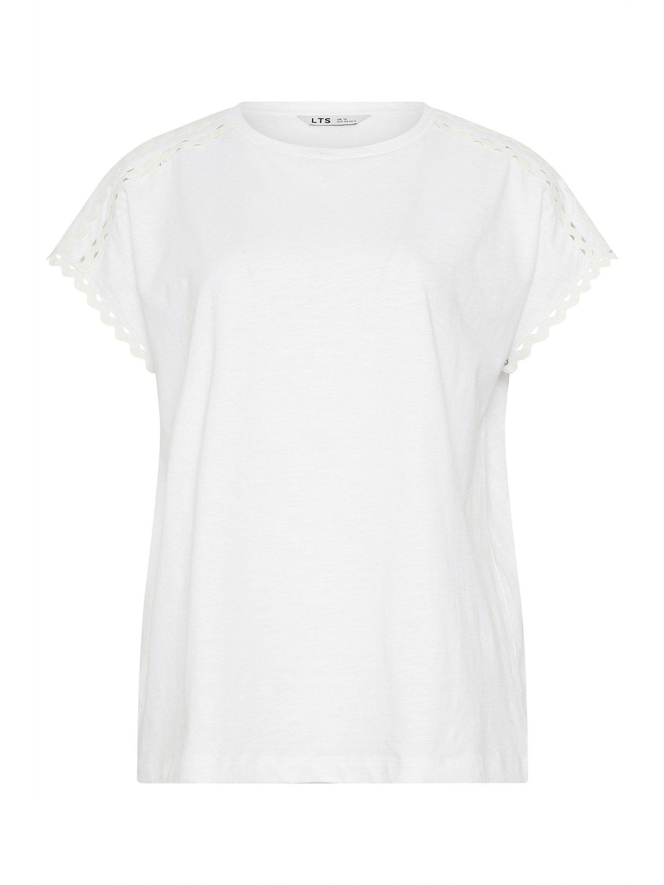 Image 6 of 6 of Long Tall Sally Ric Rac T-Shirt - White