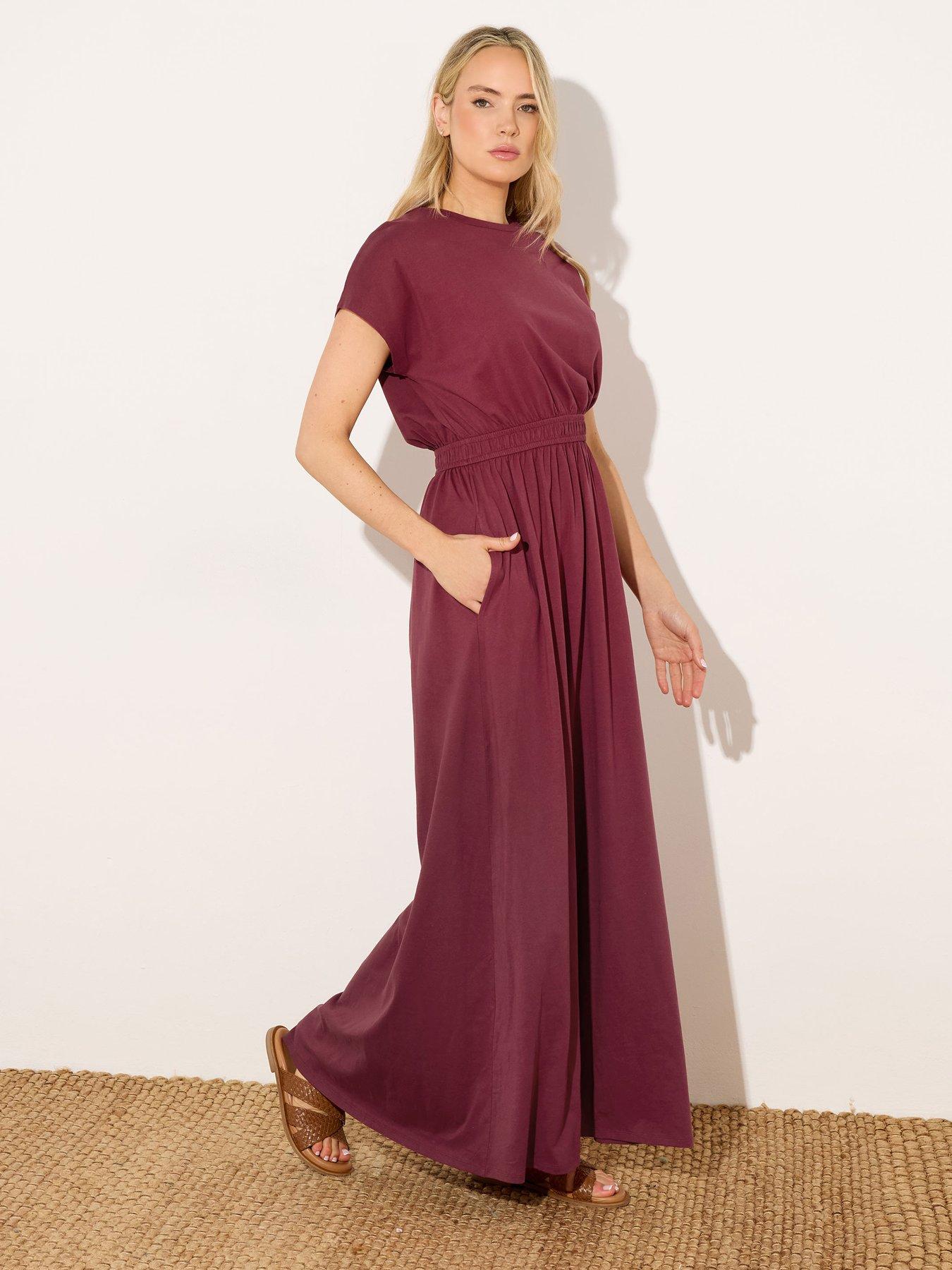 Long Tall Sally Tall Summer Shirred Waist Maxi Dress - Red