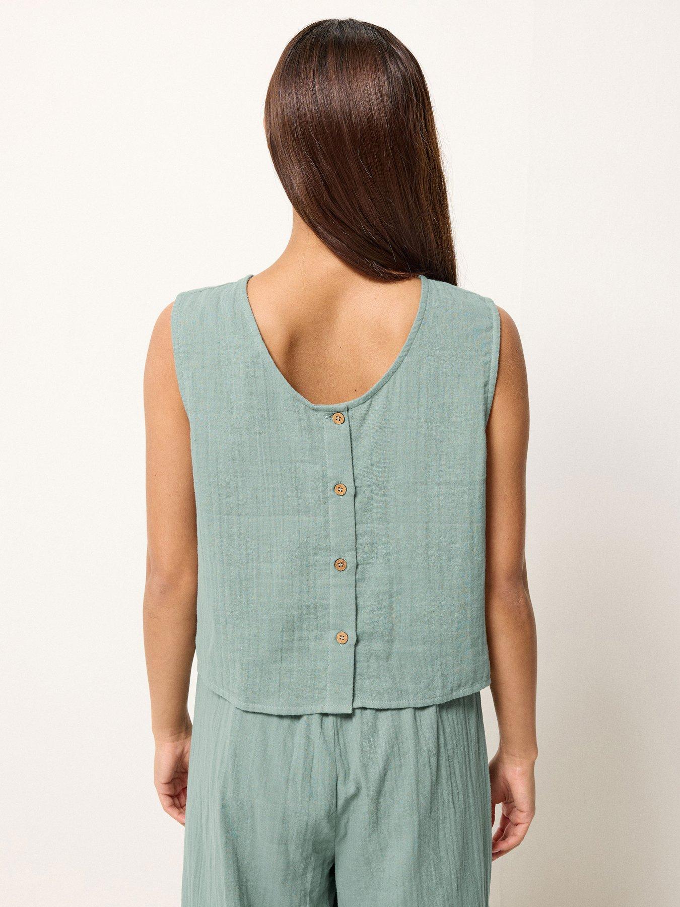 Image 2 of 5 of PixieGirl Petite Cheesecloth Button Top