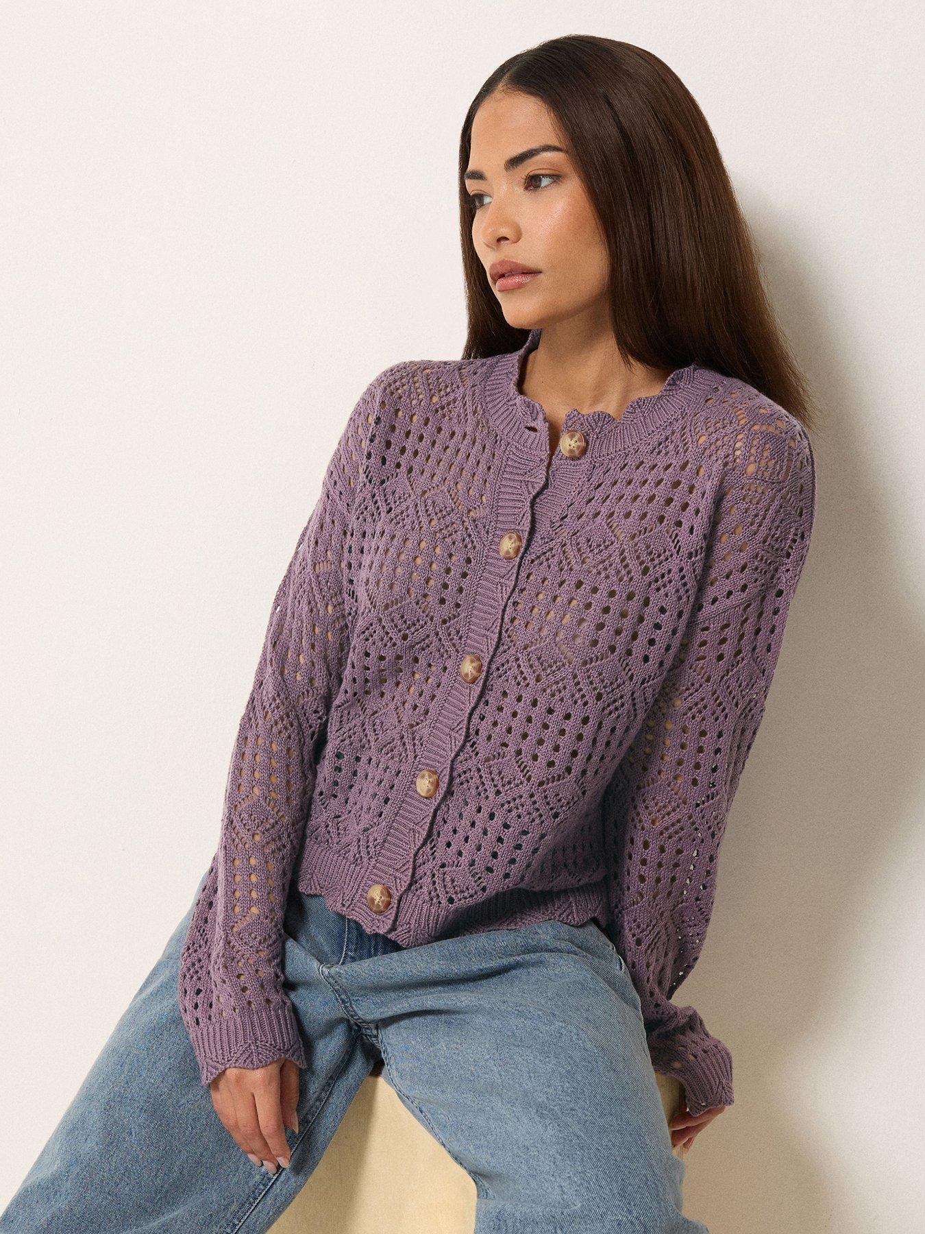 PixieGirl Petite Button Crochet Cardigan