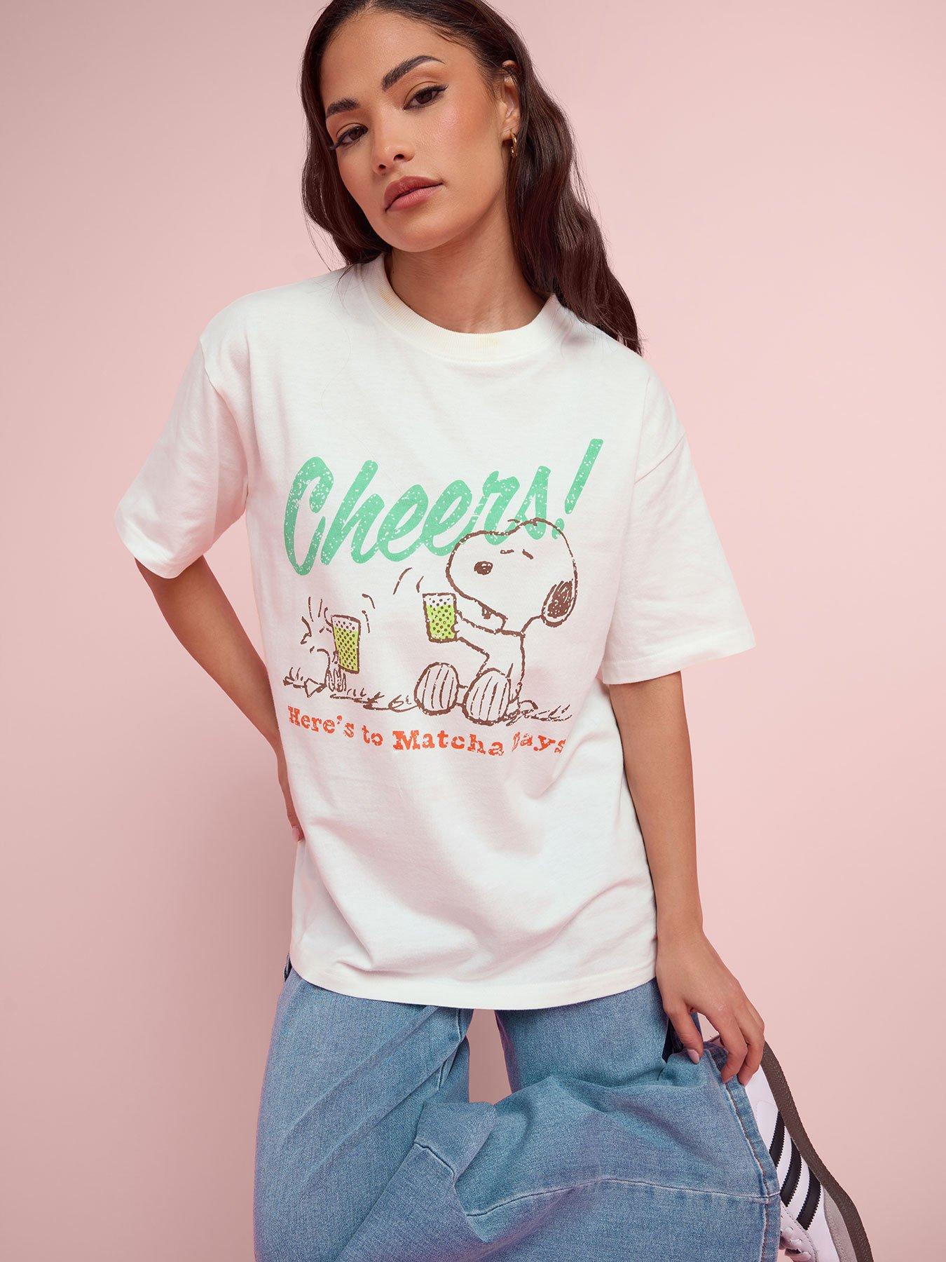 PixieGirl Petite Snoopy Matcha Days T-Shirt - White