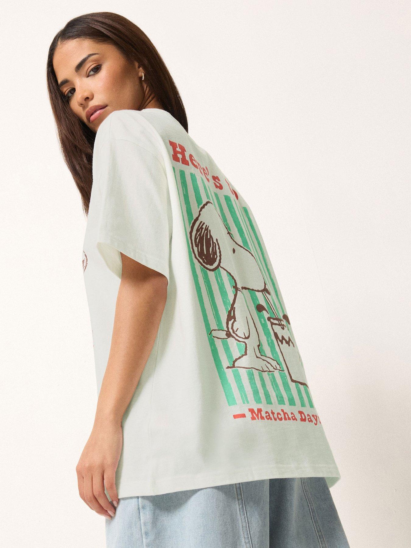 Image 2 of 4 of PixieGirl Petite Snoopy Matcha Days T-Shirt - White