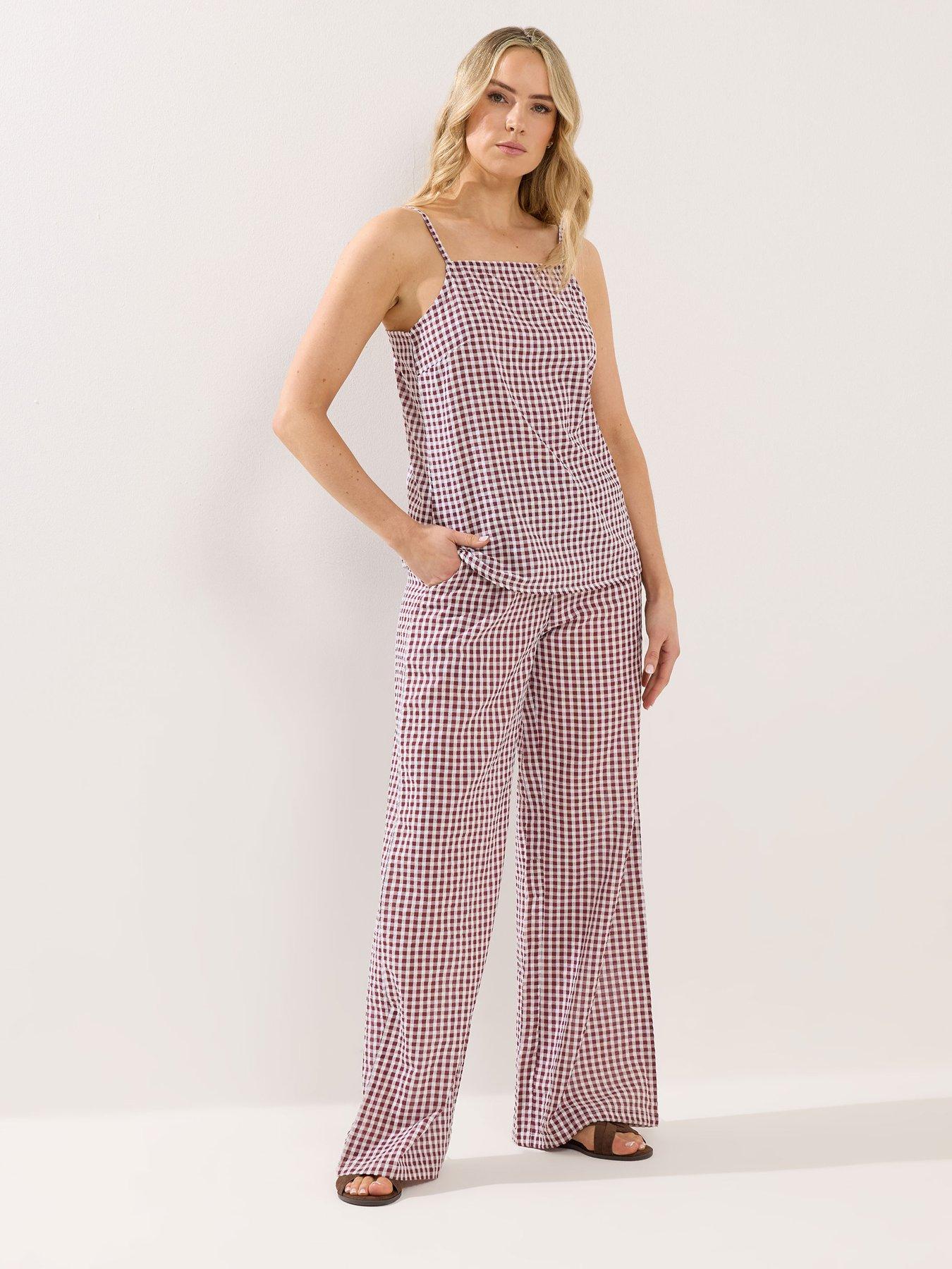  image of long-tall-sally-gingham-vest-red