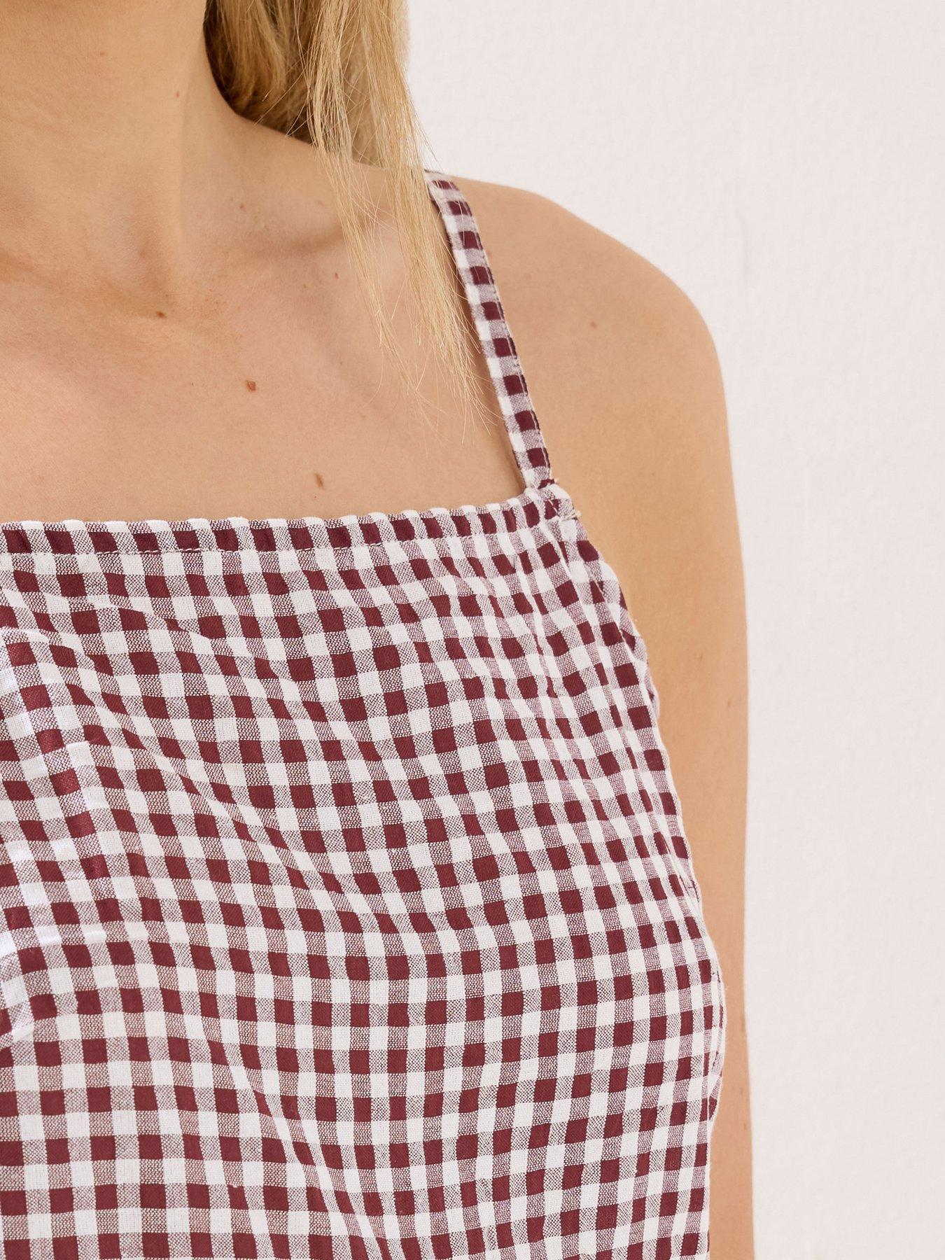  image of long-tall-sally-gingham-vest-red