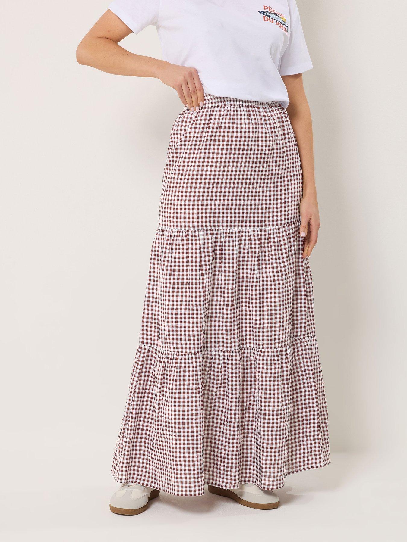 Long Tall Sally Gingham Maxi Skirt - Red