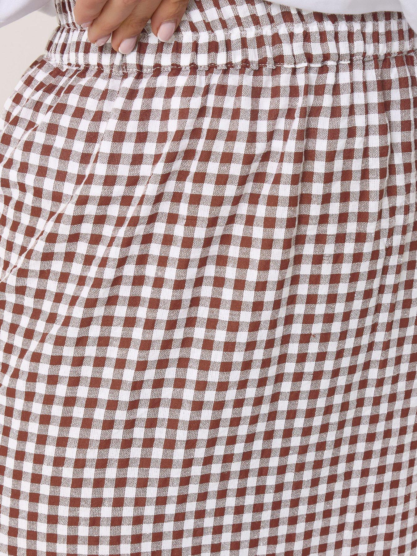 Image 4 of 5 of Long Tall Sally Gingham Maxi Skirt - Red