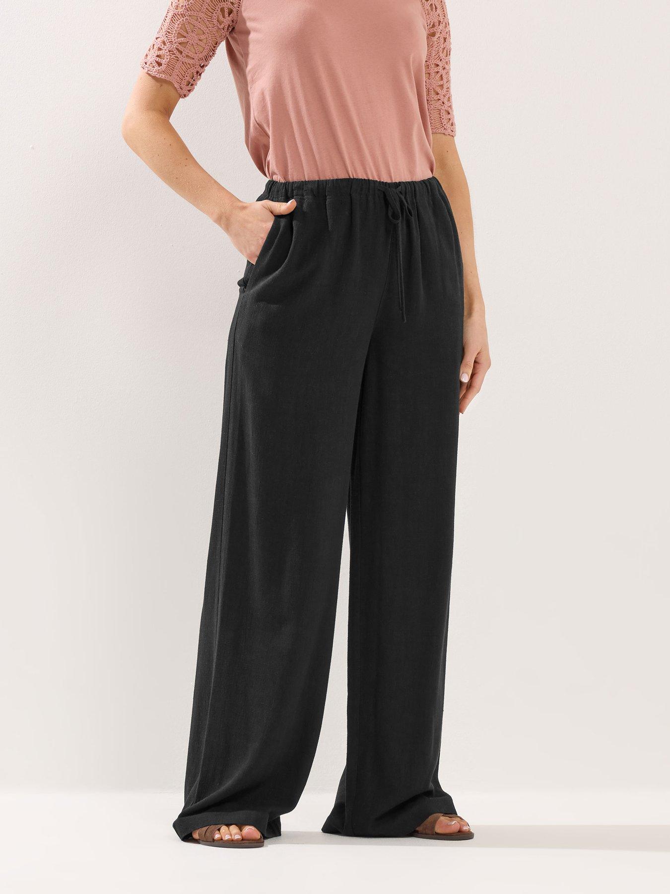 Long Tall Sally Tall Wide Leg Linen Trousers 34"