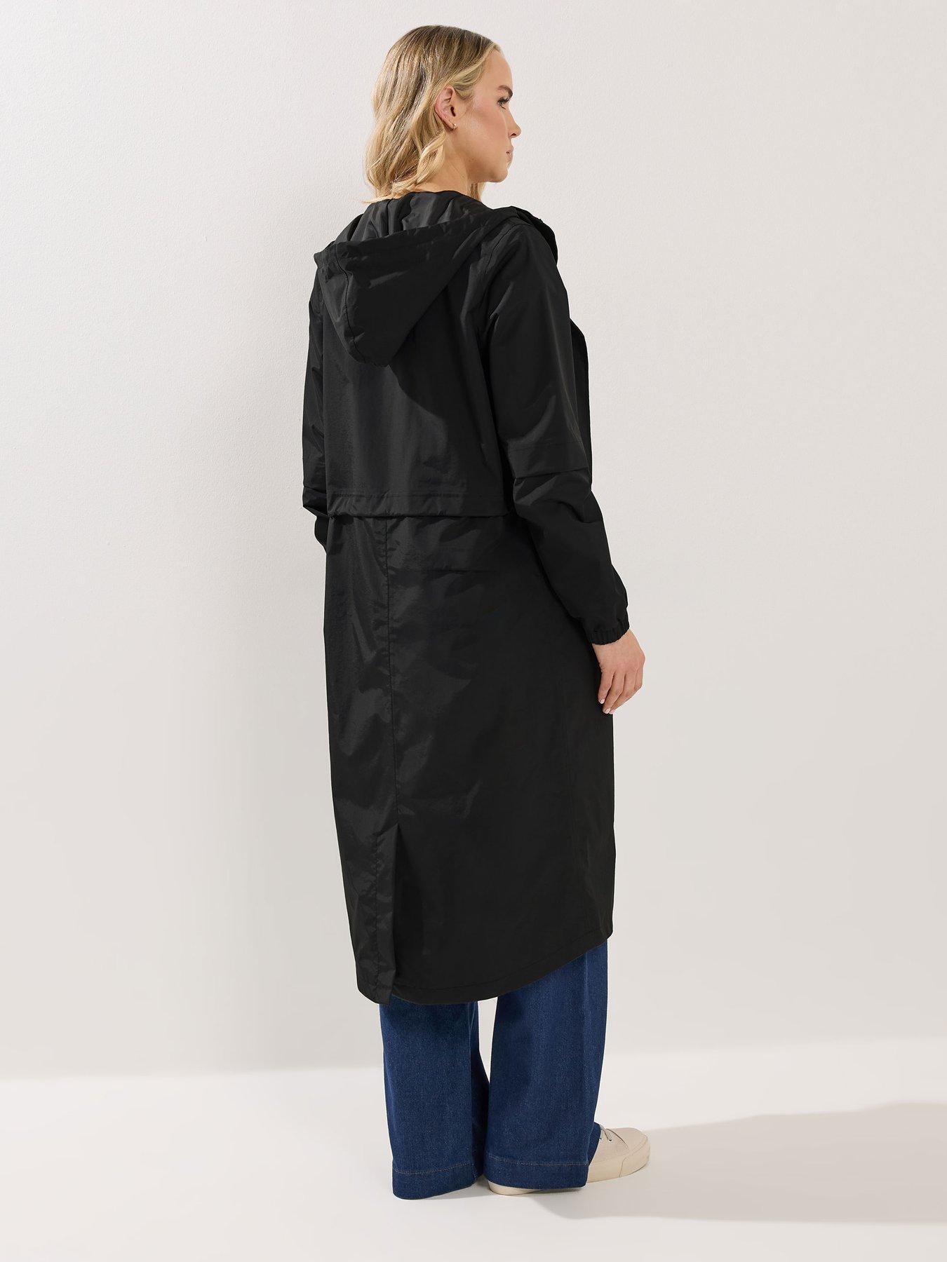 Image 2 of 4 of Long Tall Sally Waterproof Longline Jacket - Black