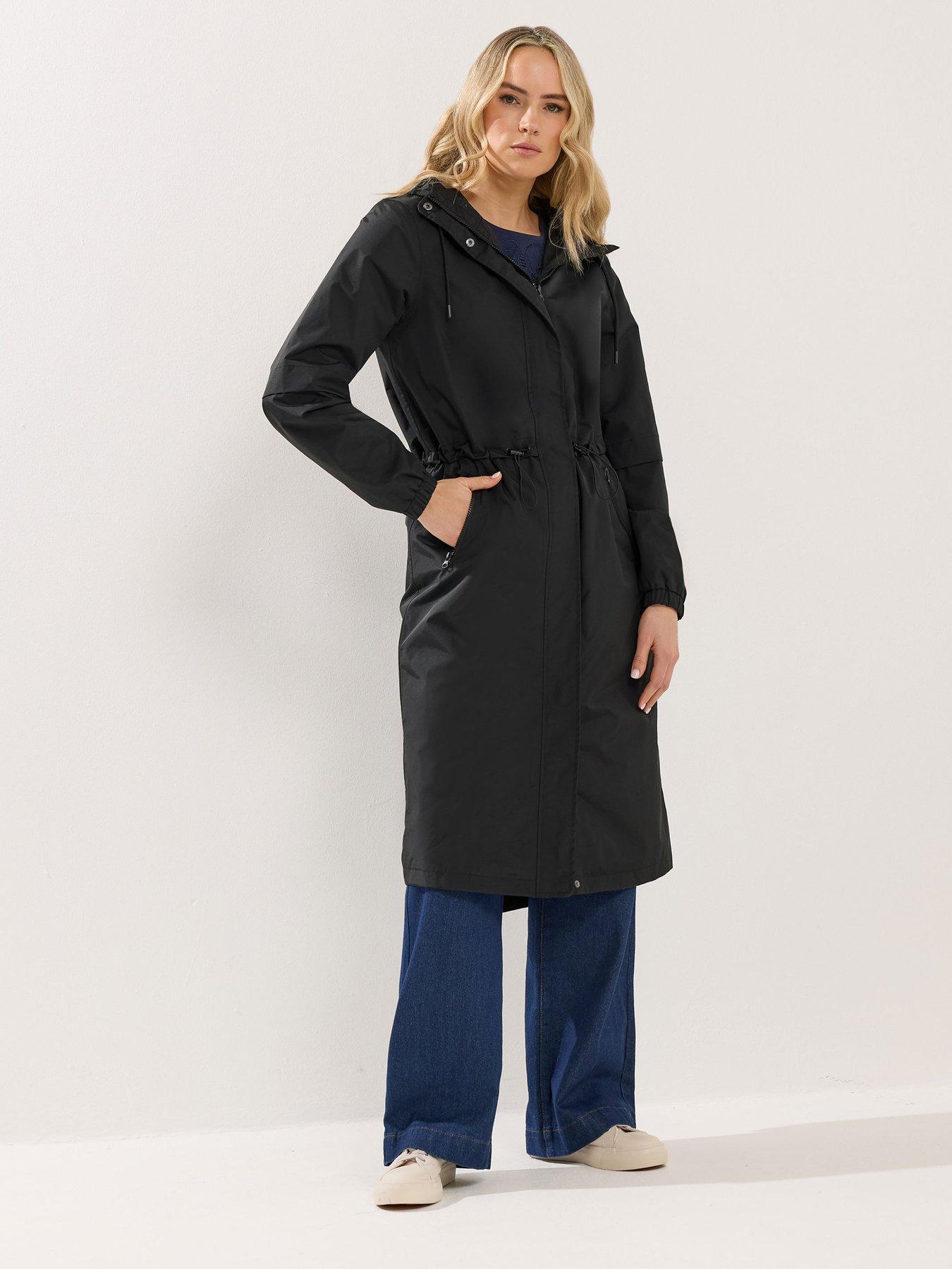 Image 3 of 4 of Long Tall Sally Waterproof Longline Jacket - Black