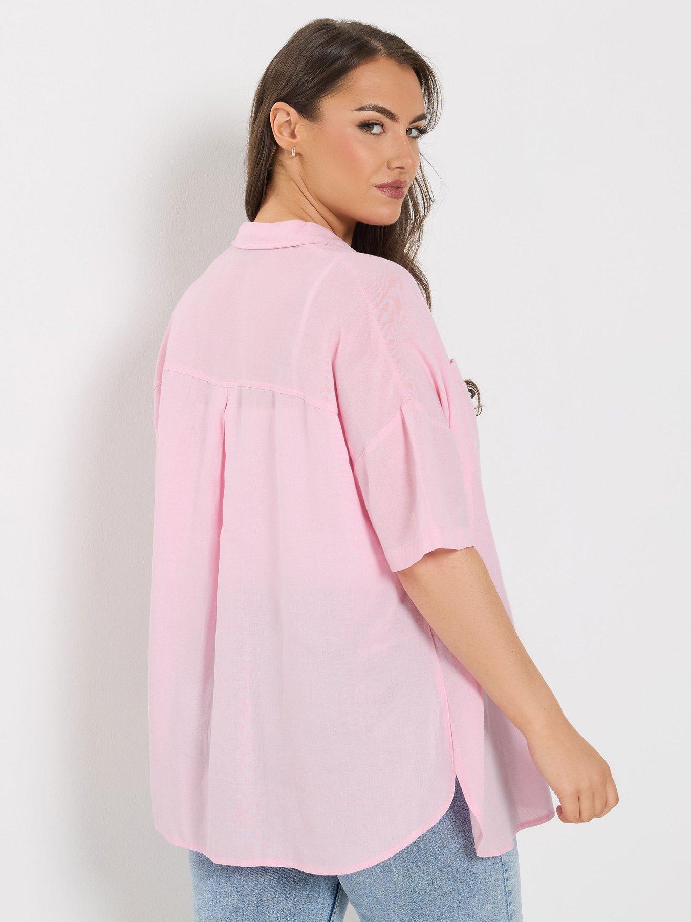 Image 2 of 5 of Yours Curve Desert Shirt - Pink