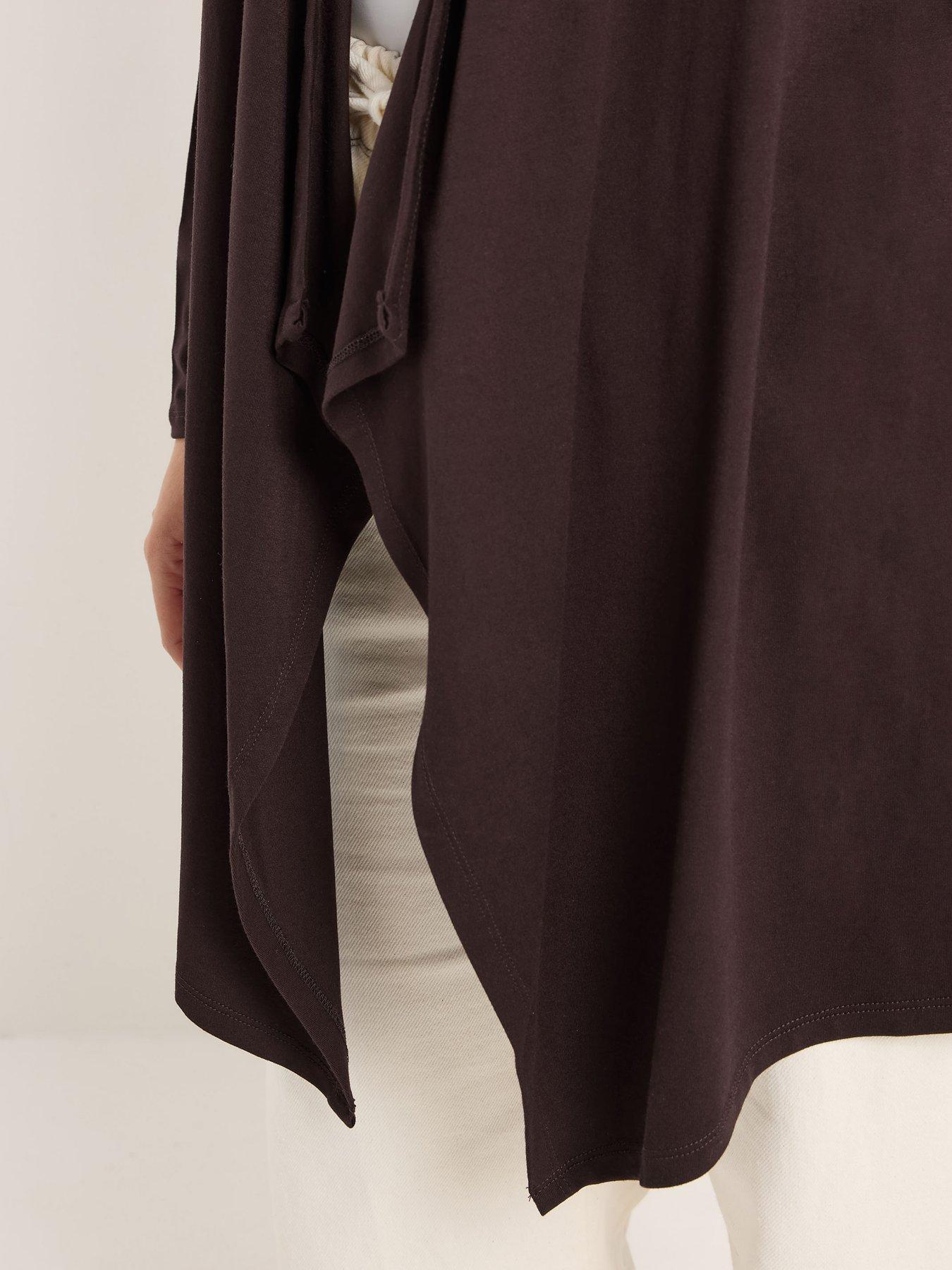 Image 4 of 5 of Yours Curve Waterfall Cardigan - Brown