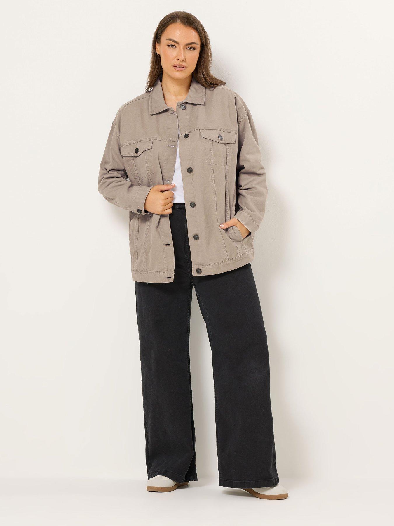  image of yours-curve-oversized-denim-jacket-brown