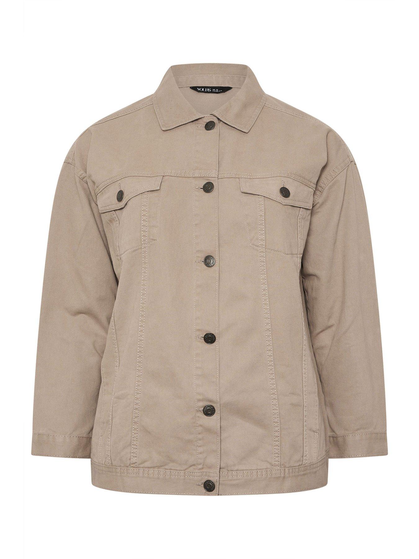  image of yours-curve-oversized-denim-jacket-brown
