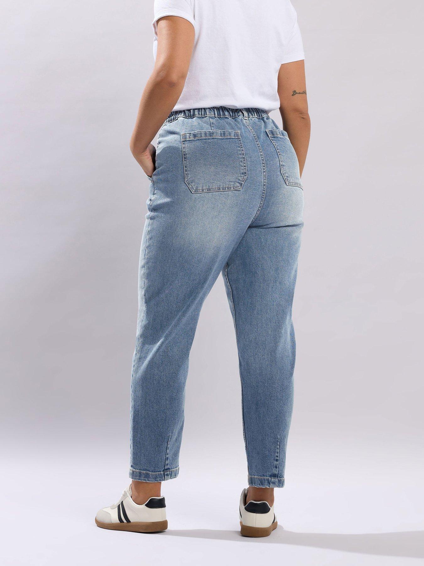 Image 2 of 5 of Yours Curve Barrel Jeans - Blue