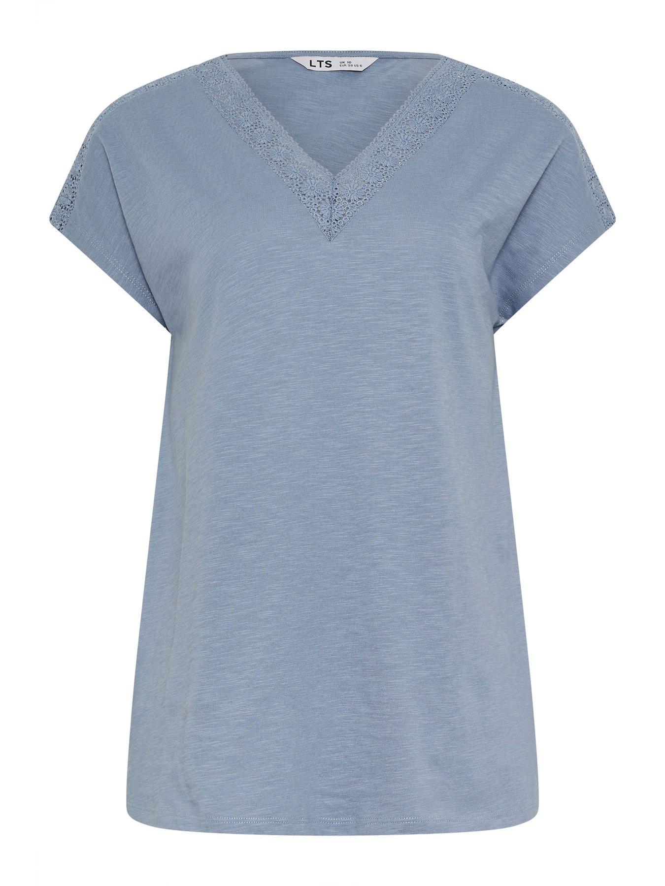  image of long-tall-sally-tall-lace-insert-top-blue