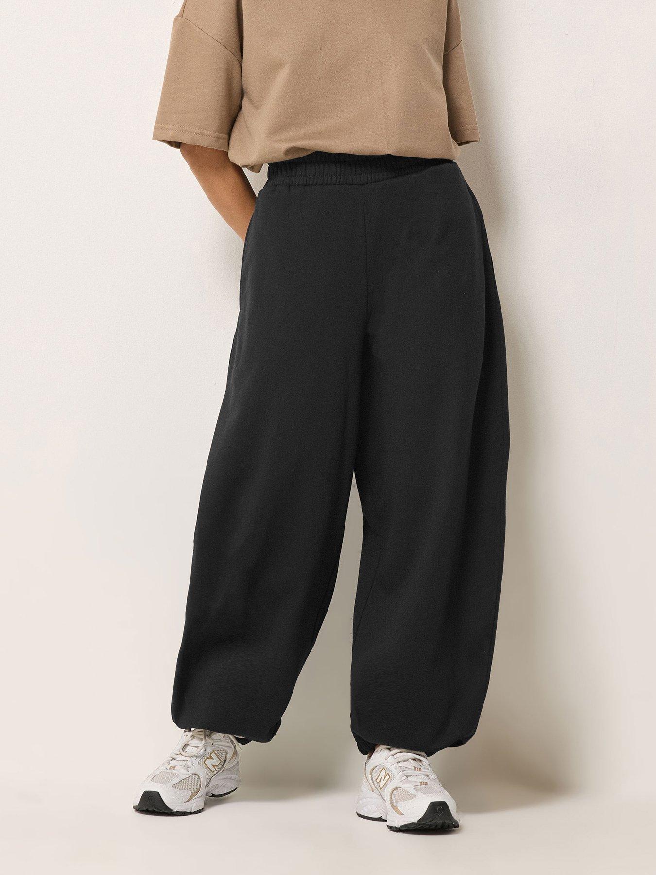 PixieGirl Petite Balloon Brushed Joggers - Black