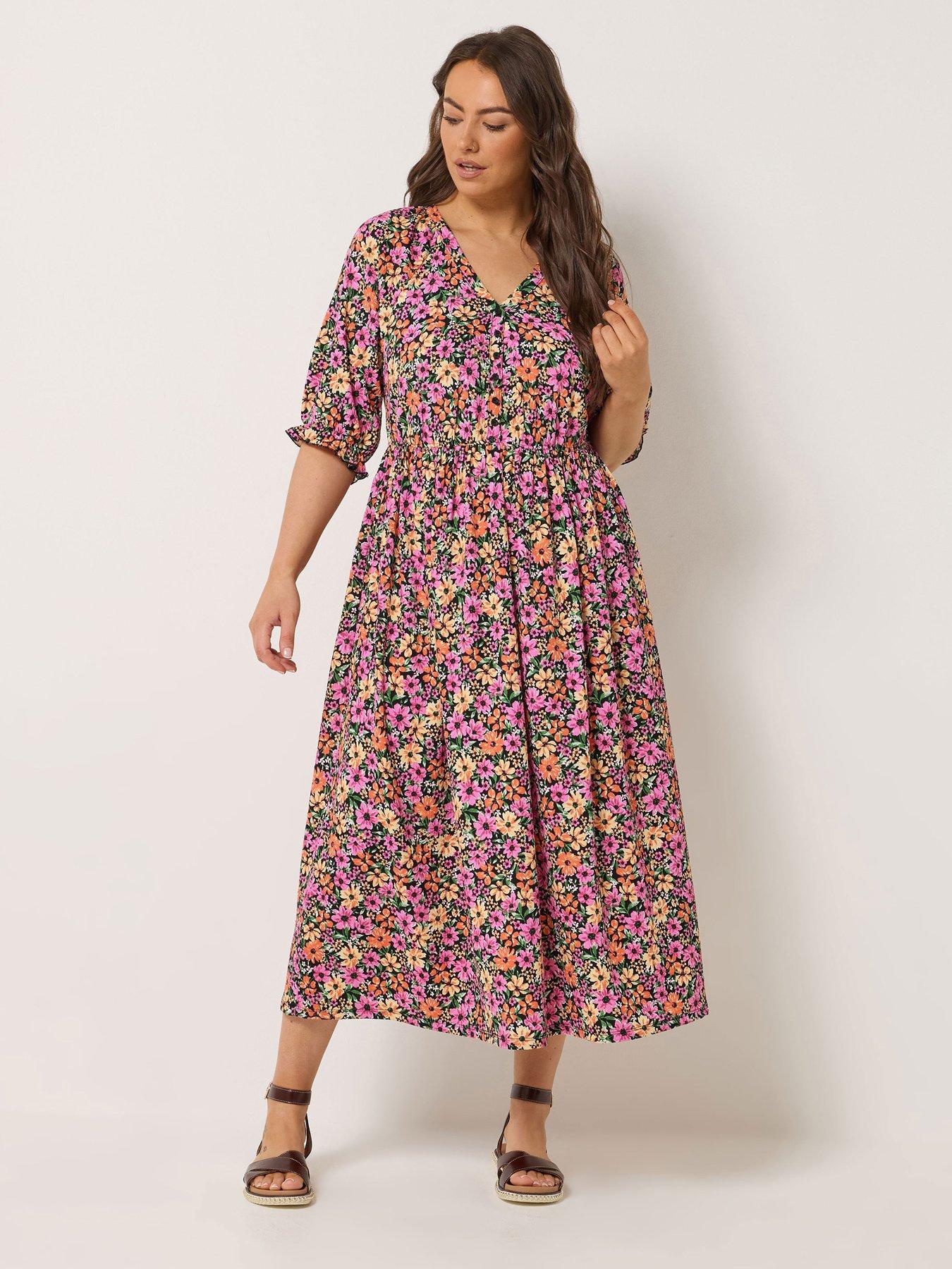 Yours Curve Raglan Prairie Dress - Black