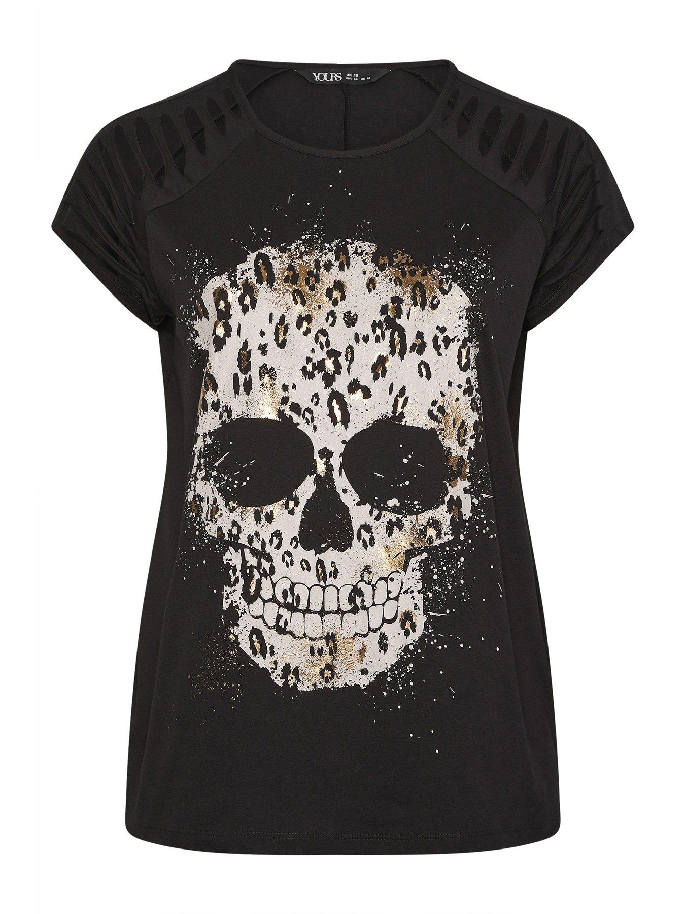Image 6 of 6 of Yours Curve Placement Laser Cut T-Shirt - Black