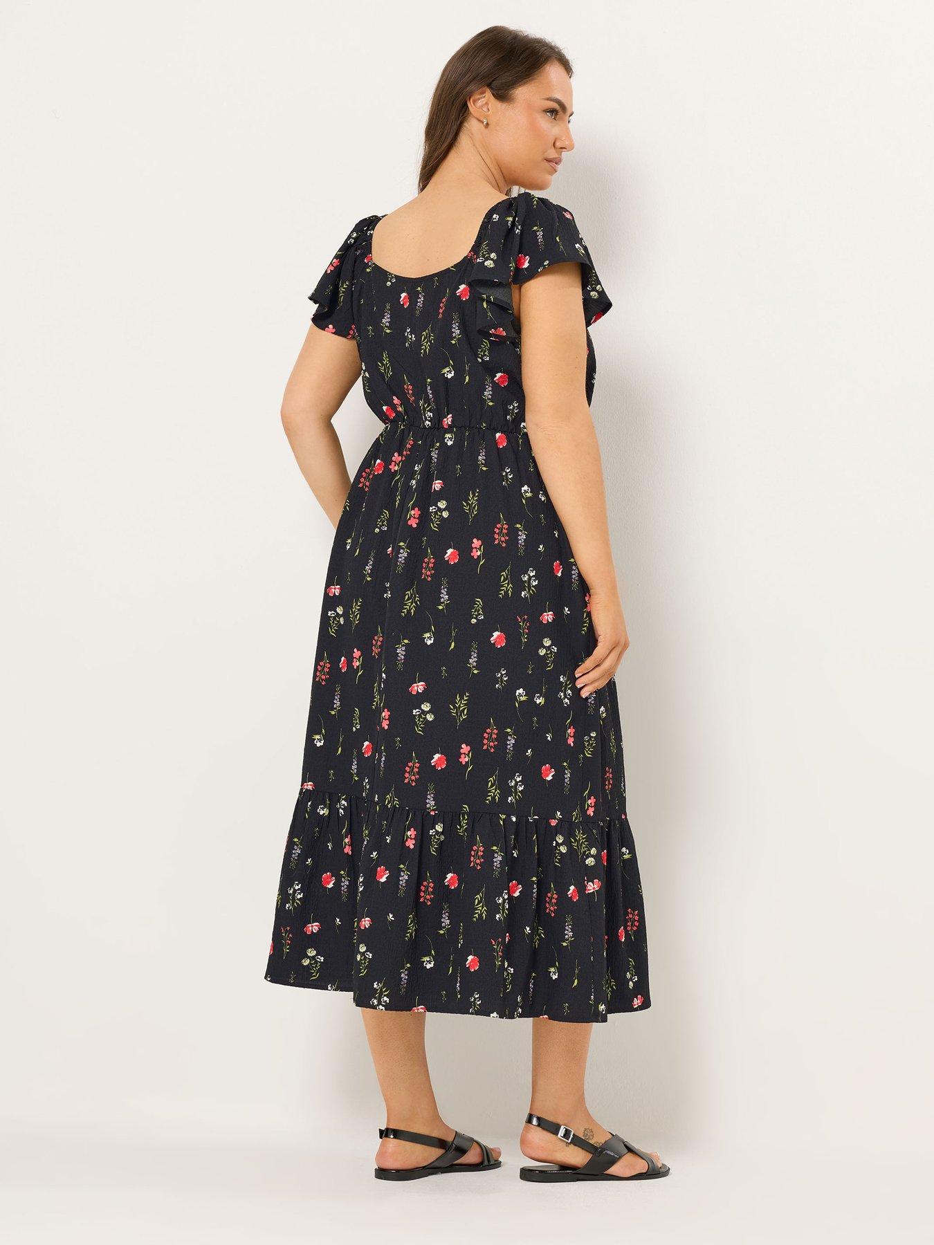 stillFront image of yours-curve-ruched-flutter-dress