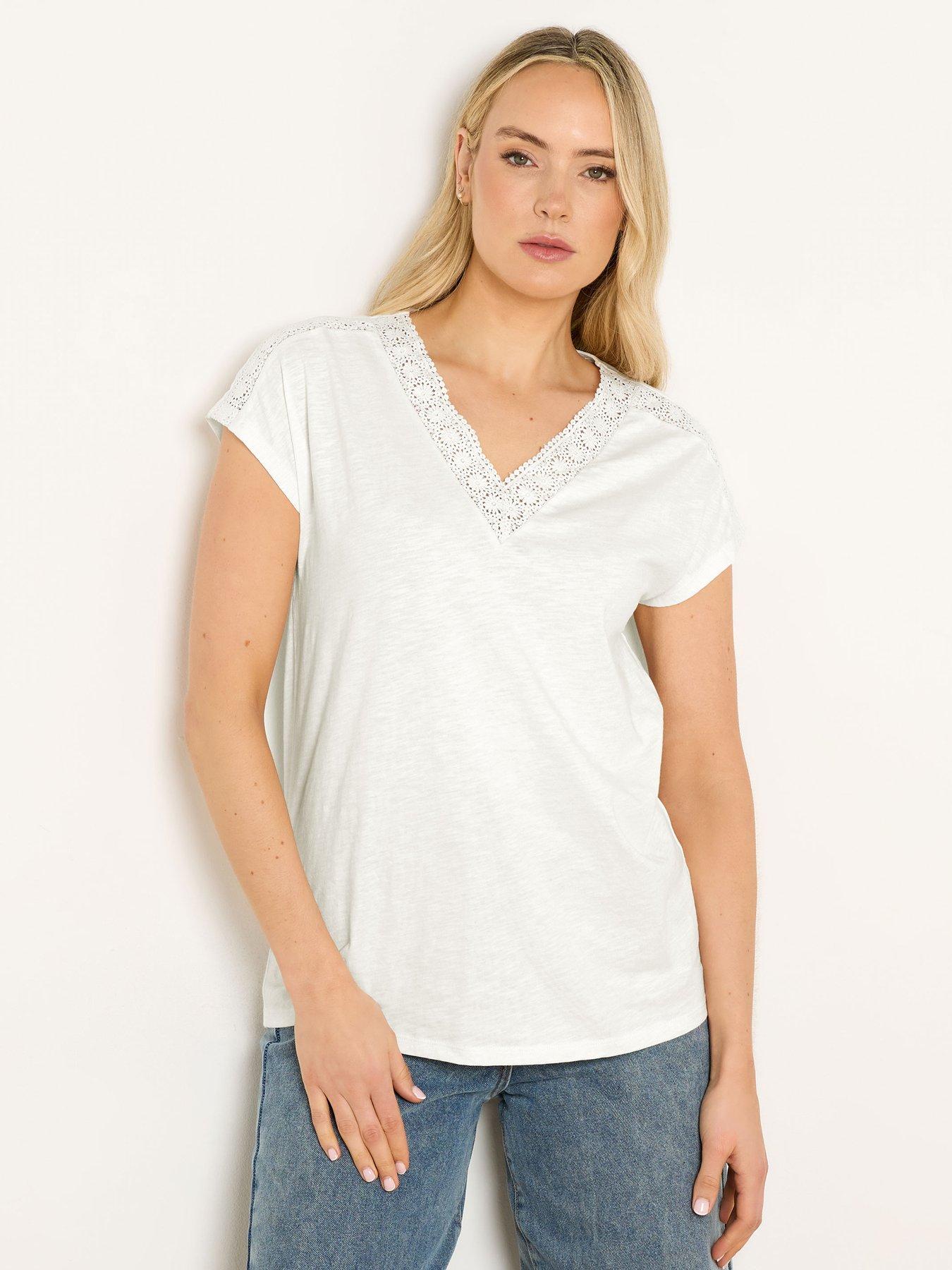 Image 1 of 5 of Long Tall Sally Lace Insert Top - Cream