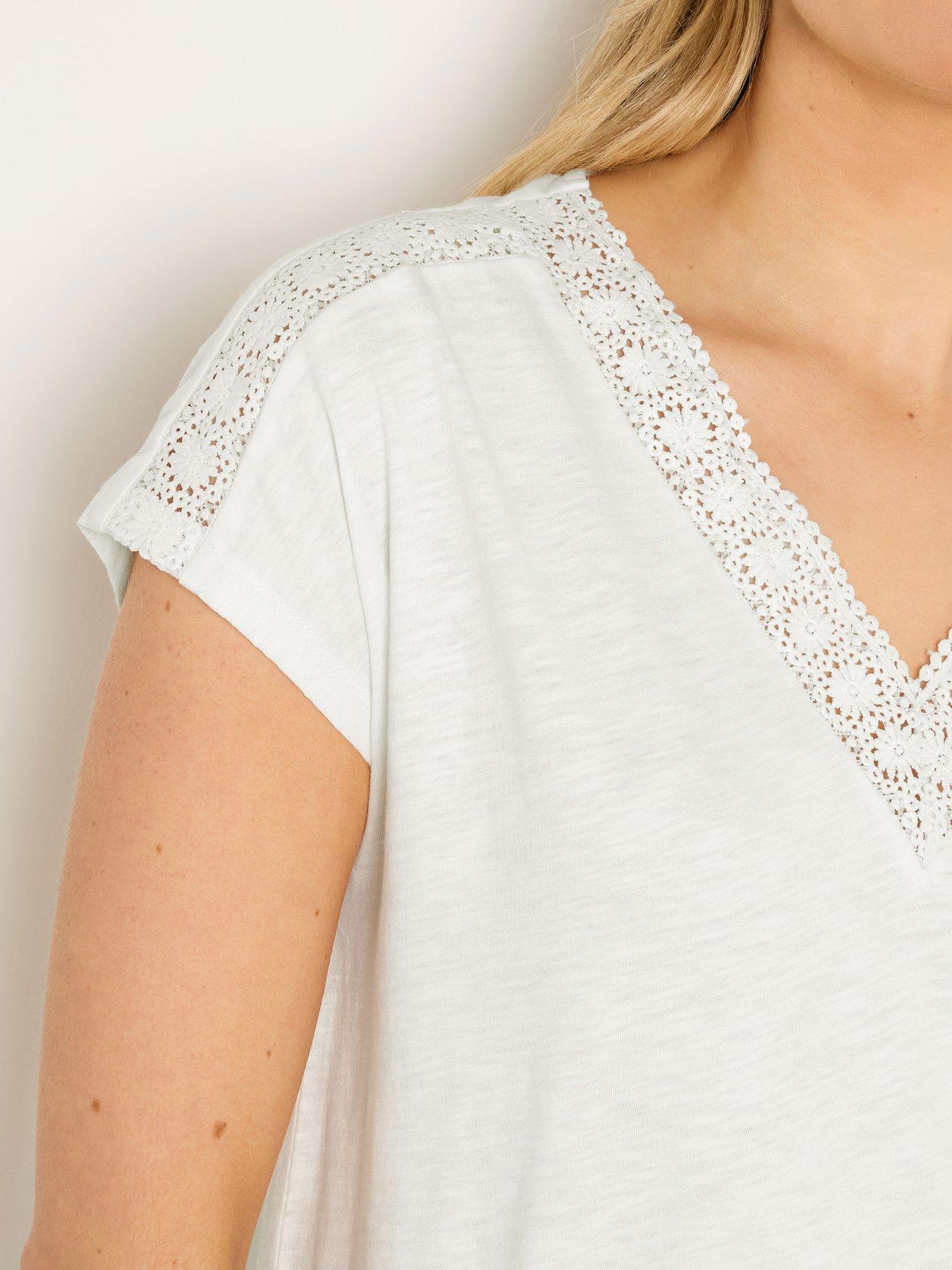 Image 4 of 5 of Long Tall Sally Lace Insert Top - Cream