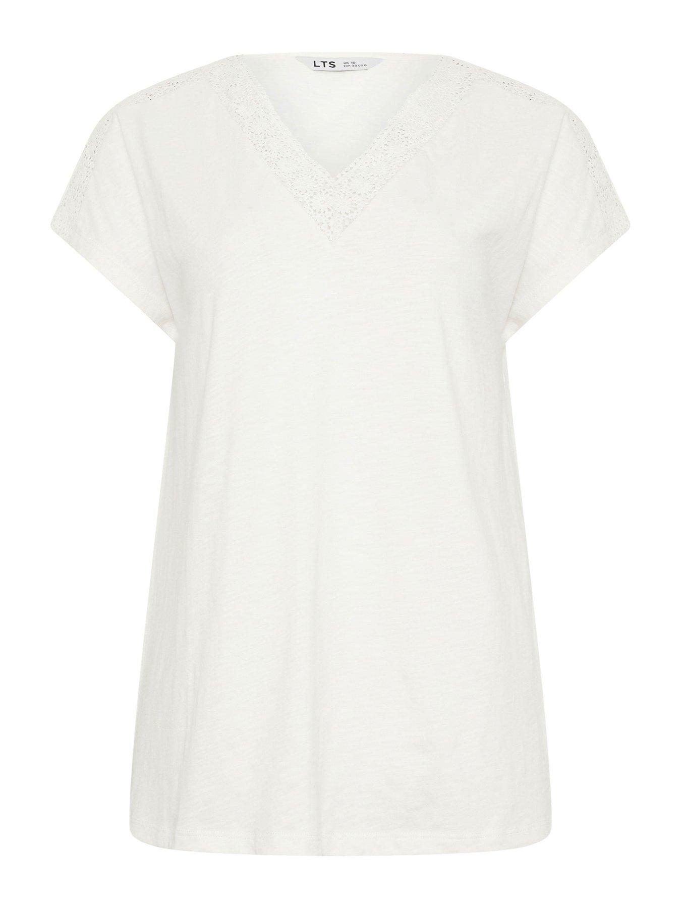 Image 5 of 5 of Long Tall Sally Lace Insert Top - Cream
