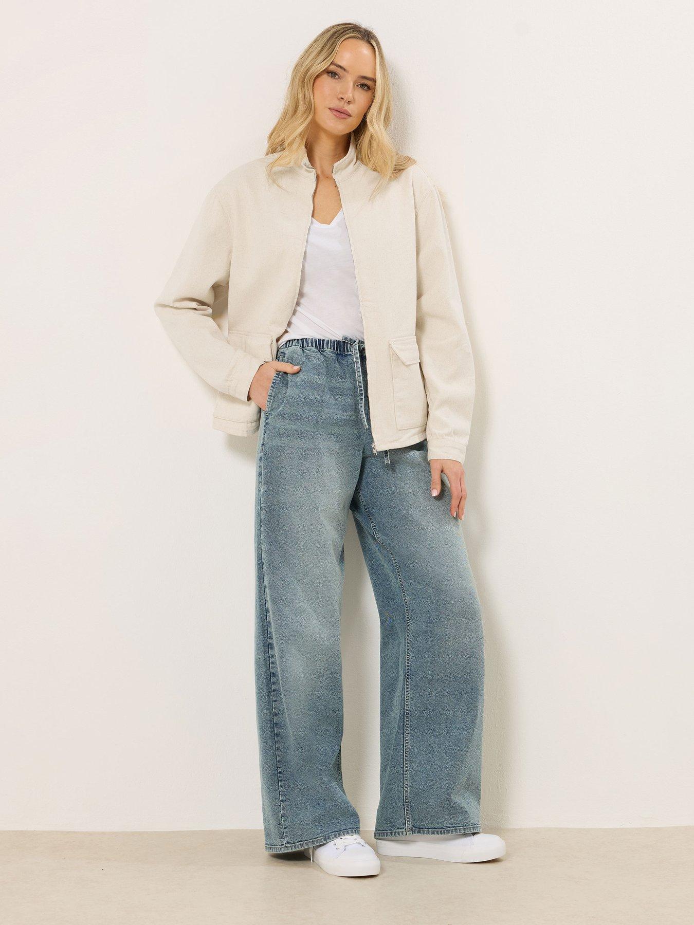 Image 3 of 5 of Long Tall Sally Funnel Neck Jacket - Cream