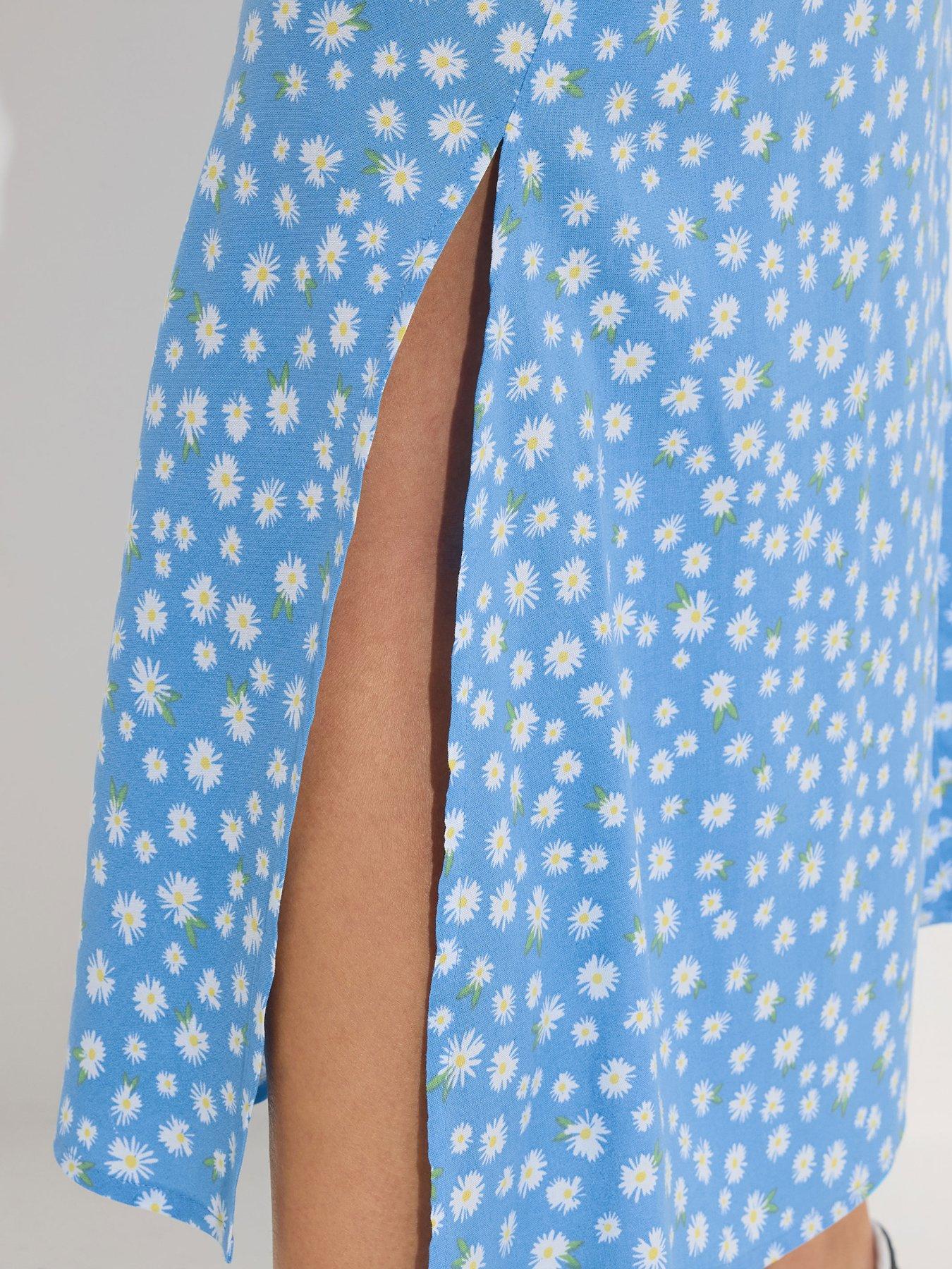  image of pixiegirl-petite-daisy-a-line-midaxi-skirt-blue