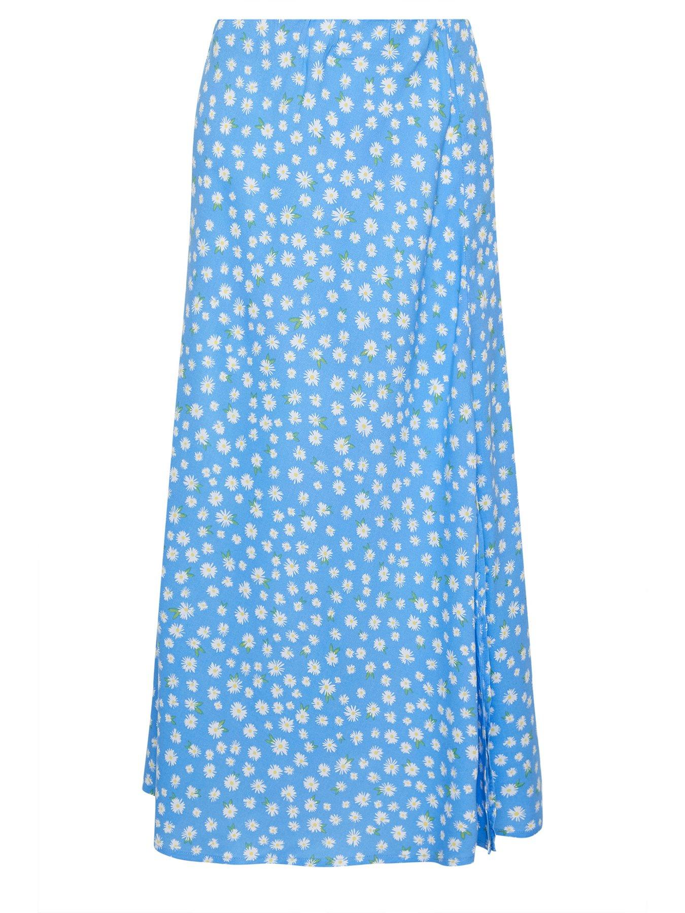  image of pixiegirl-petite-daisy-a-line-midaxi-skirt-blue