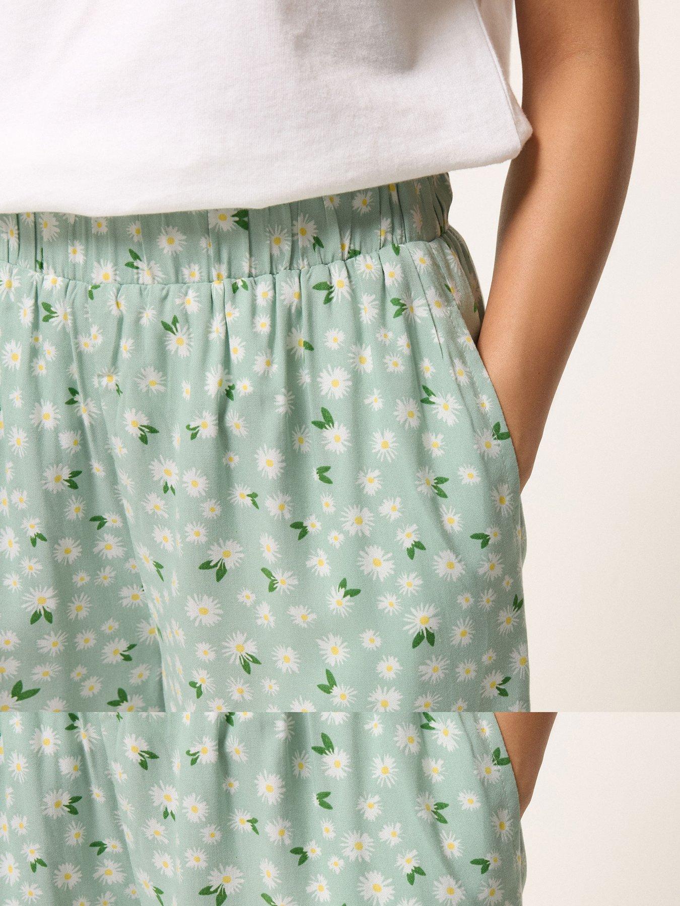  image of pixiegirl-petite-daisy-wide-leg-crop-trousers-green