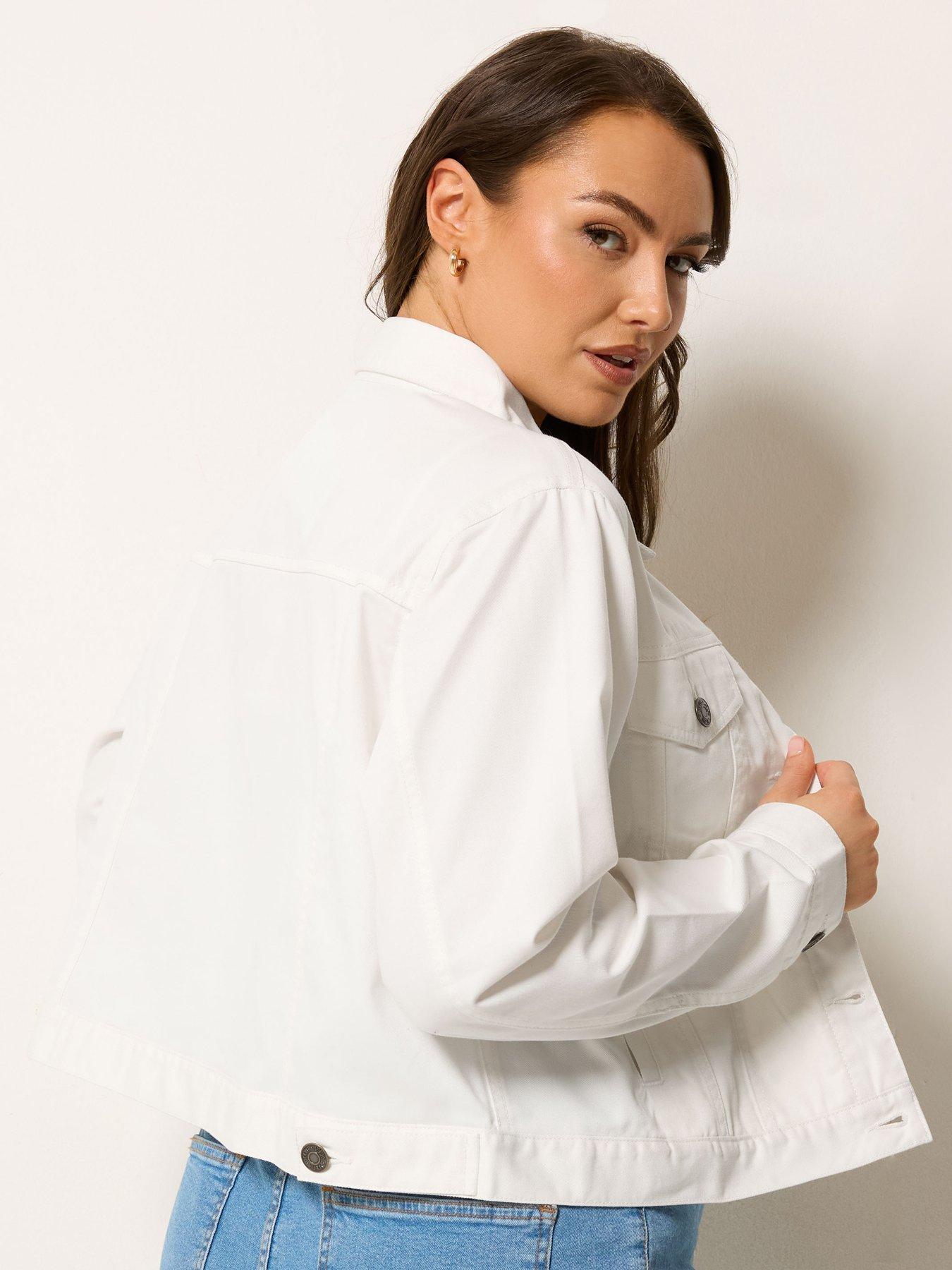 stillFront image of yours-curve-denim-jacket-white