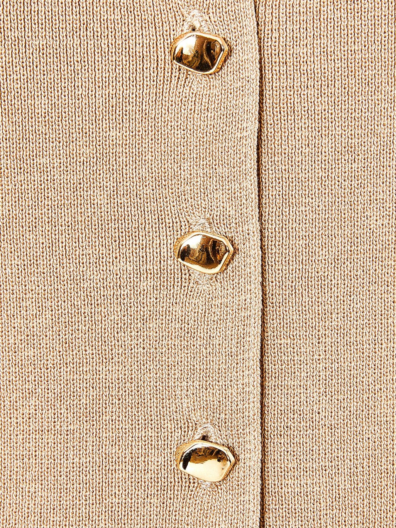  image of quiz-stone-knitted-button-front-top