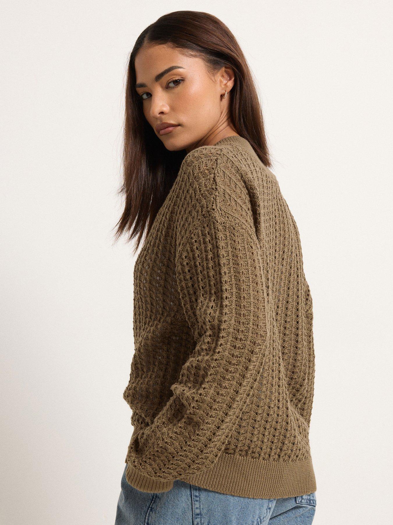 stillFront image of pixiegirl-petite-crochet-bomber-cardigan