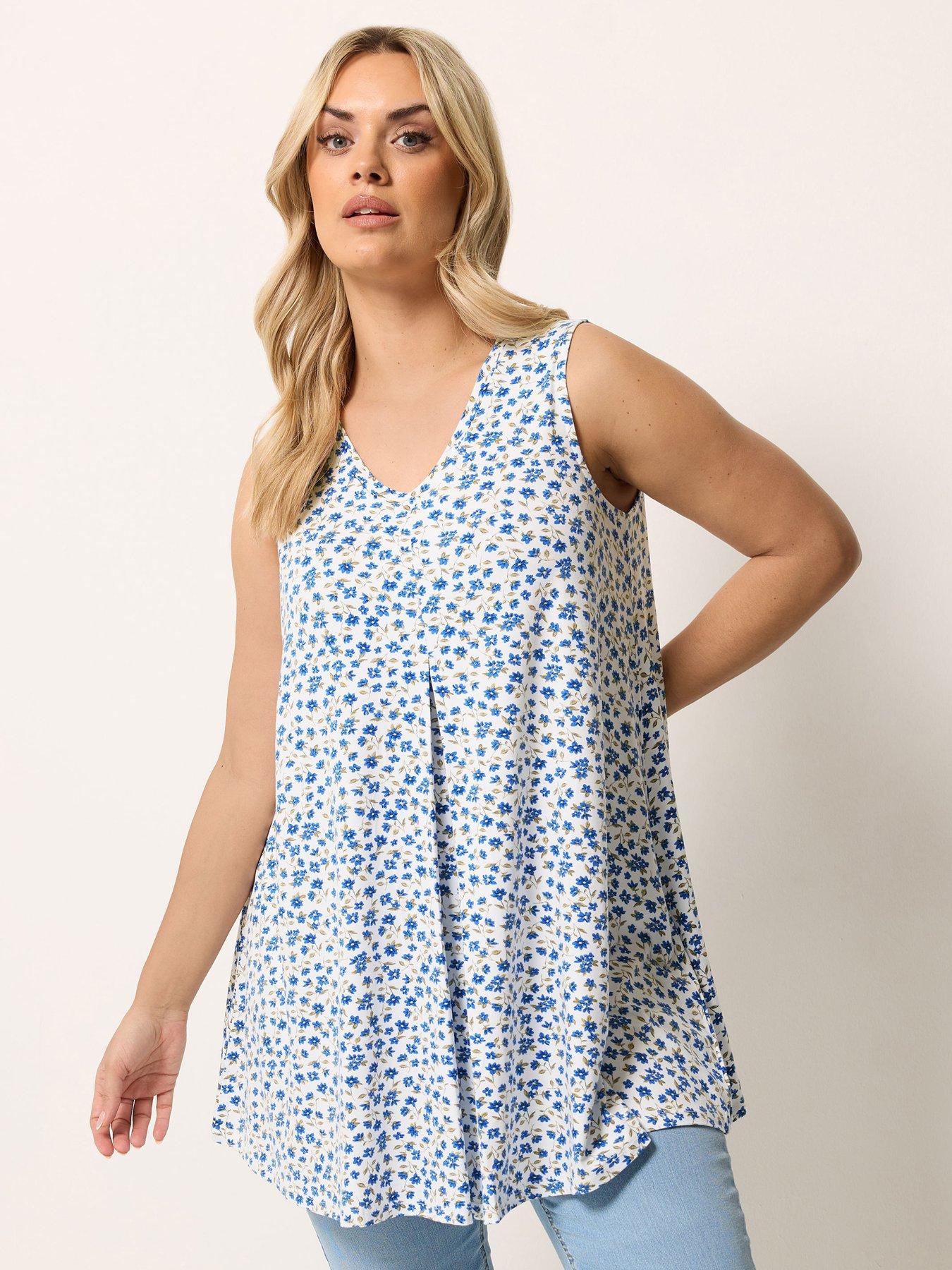 Yours Curve Pleat Front Vest - White