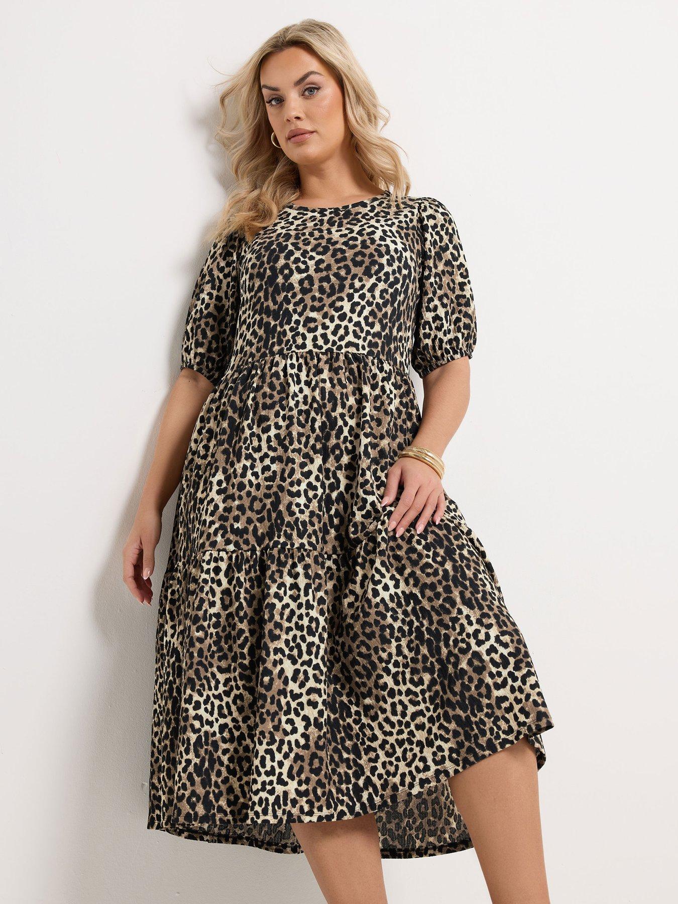 yours-curve-puff-sleeve-tiered-leopard-dress-print