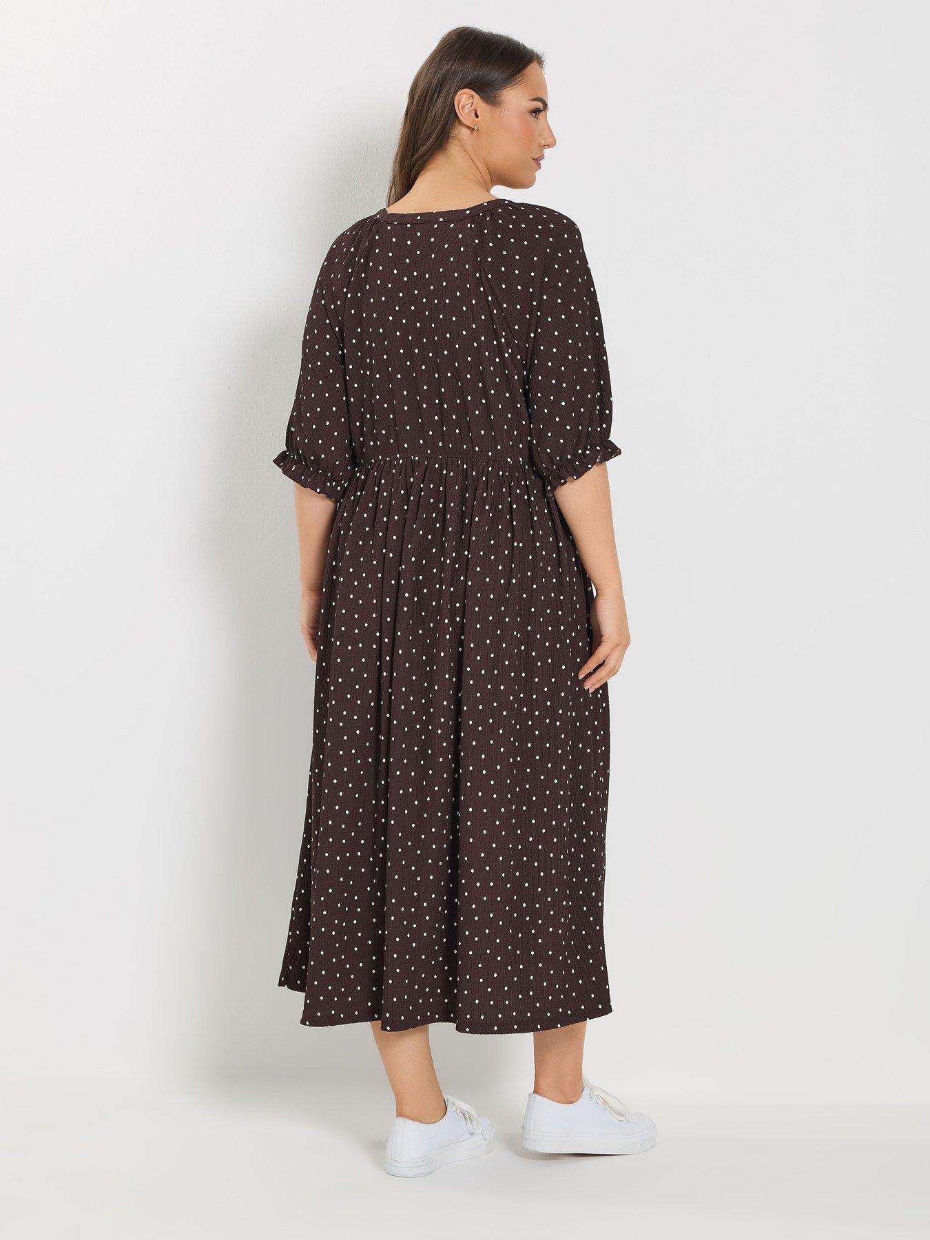 Image 2 of 5 of Yours Curve Raglan Prairie Dress - Brown