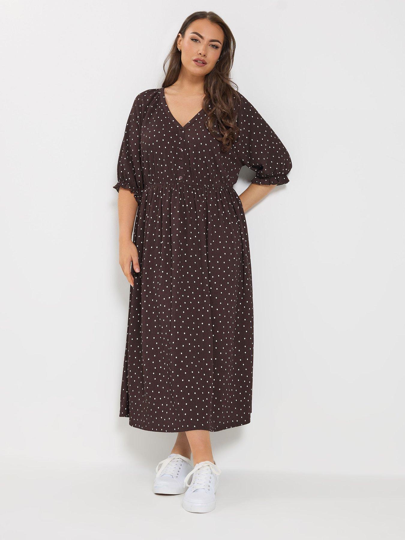 Image 3 of 5 of Yours Curve Raglan Prairie Dress - Brown