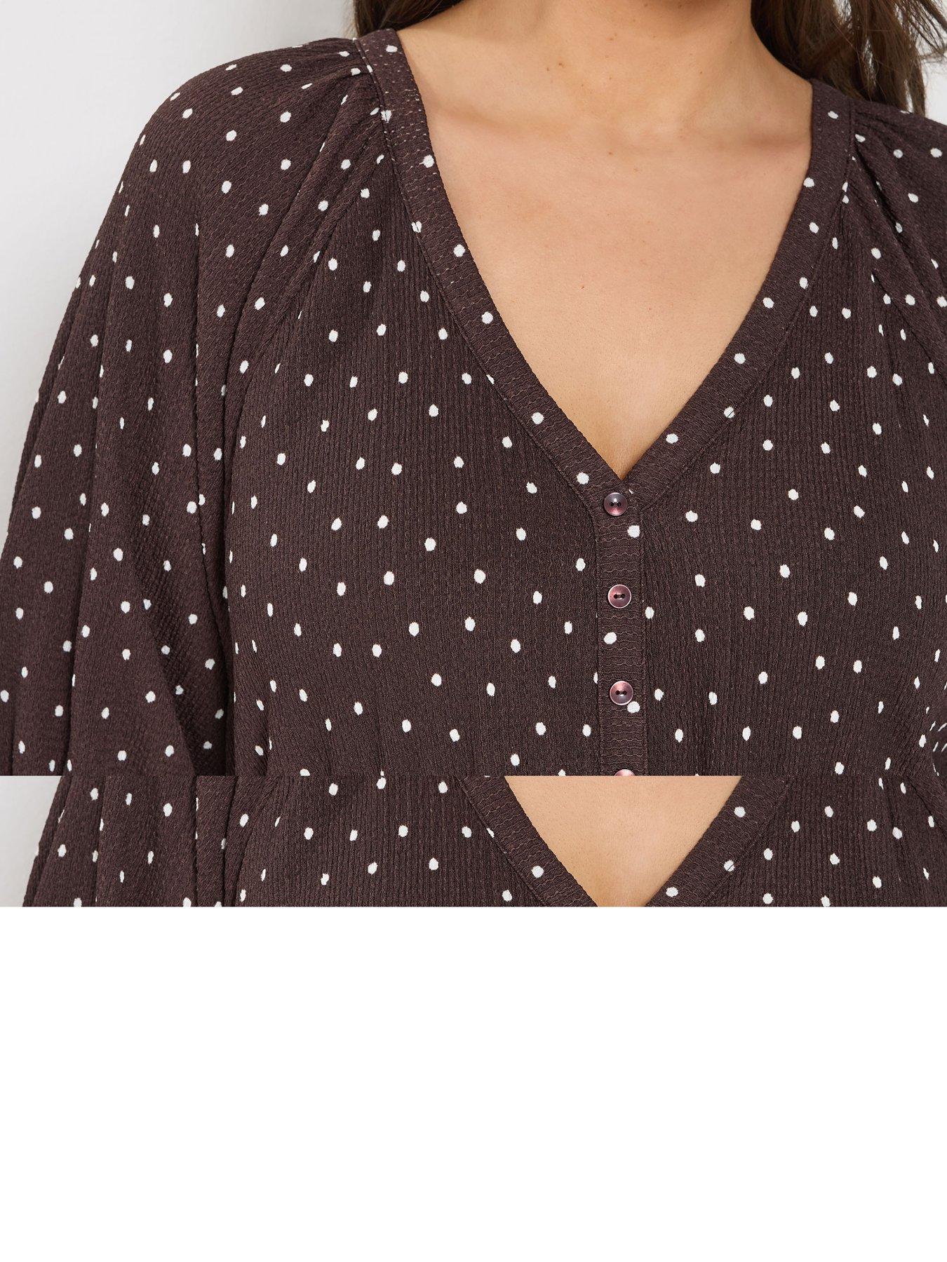 Image 4 of 5 of Yours Curve Raglan Prairie Dress - Brown