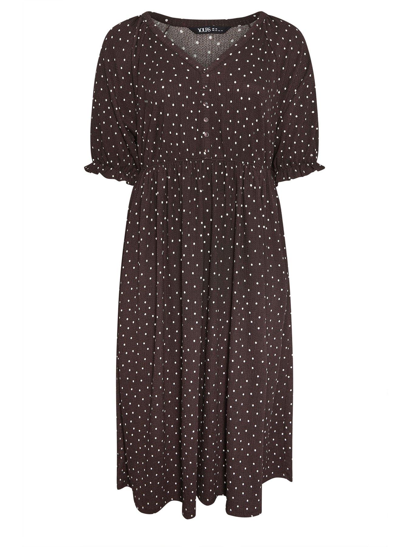 Image 5 of 5 of Yours Curve Raglan Prairie Dress - Brown
