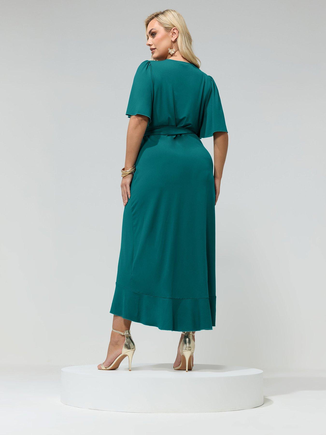  image of yours-curve-wrap-ruffle-dress