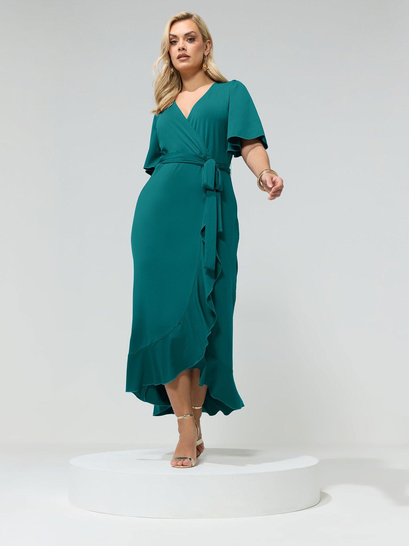  image of yours-curve-wrap-ruffle-dress