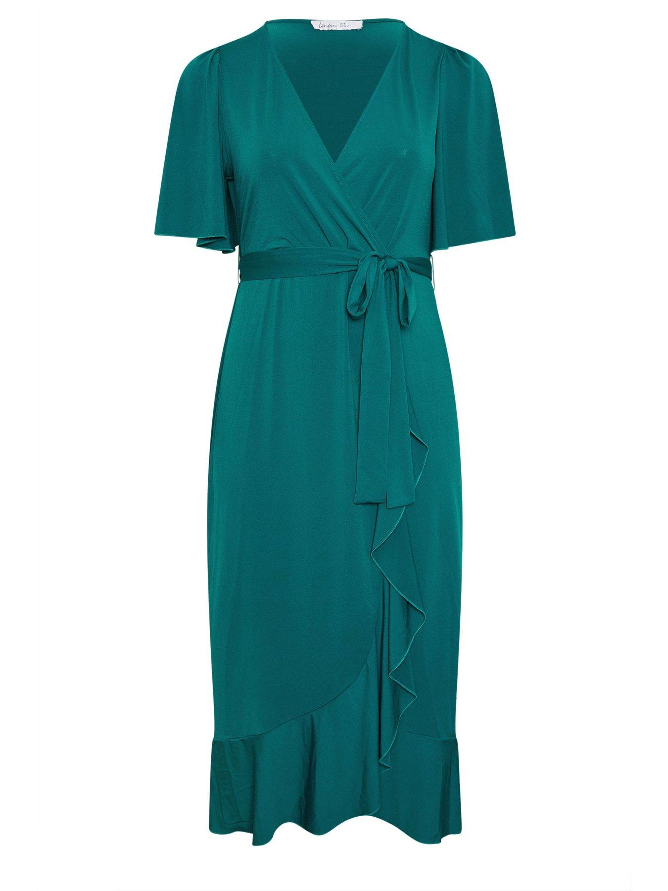  image of yours-curve-wrap-ruffle-dress