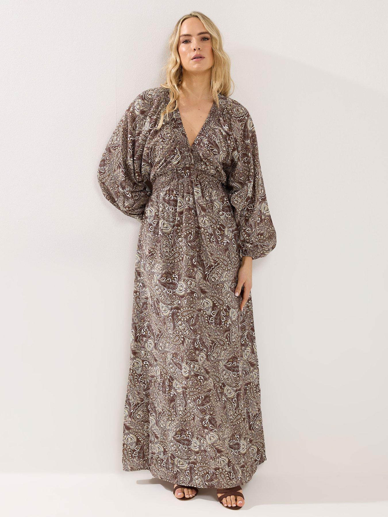 Long Tall Sally Paisley Maxi Dress - Brown