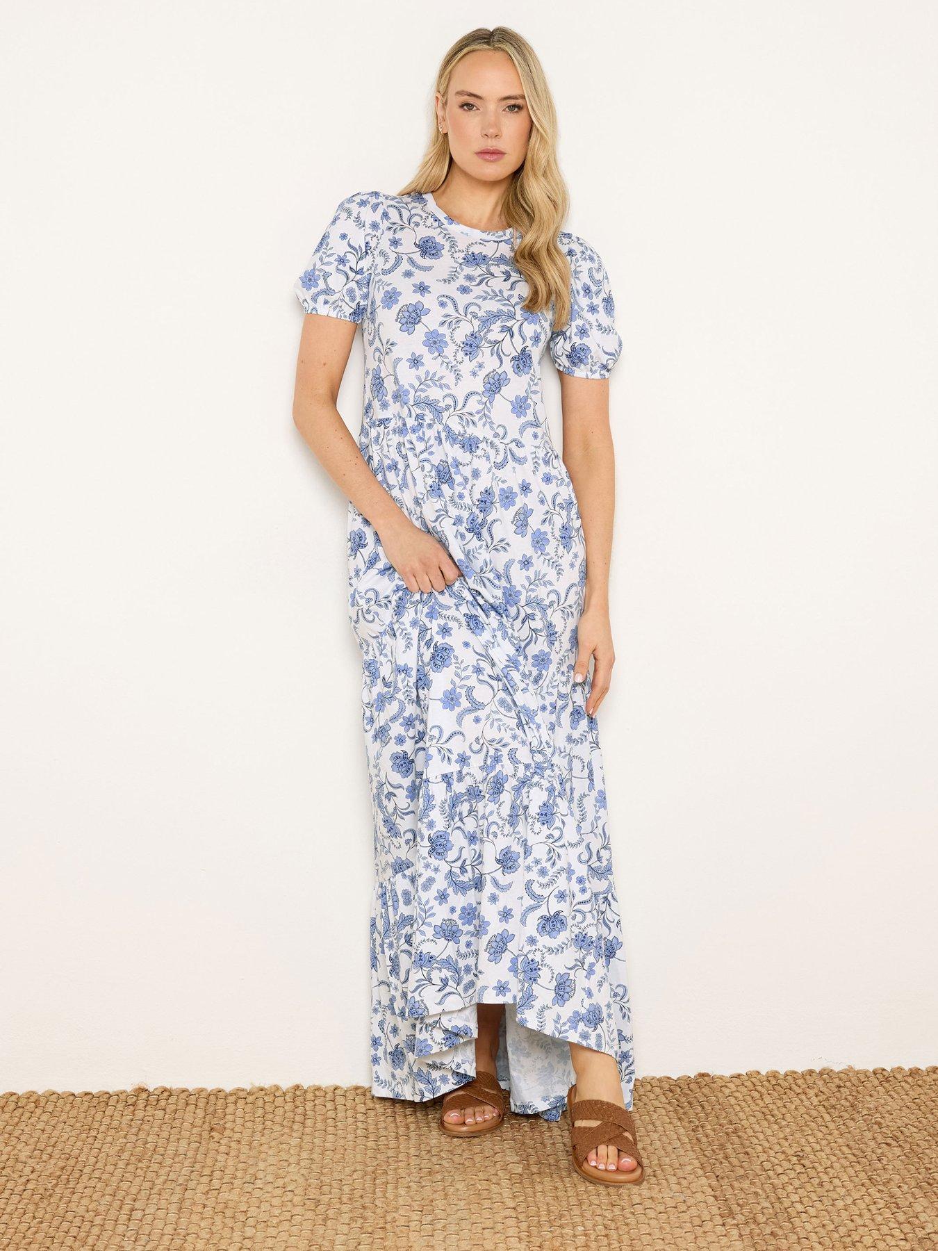 Long Tall Sally Floral Tiered Maxi Dress - Blue