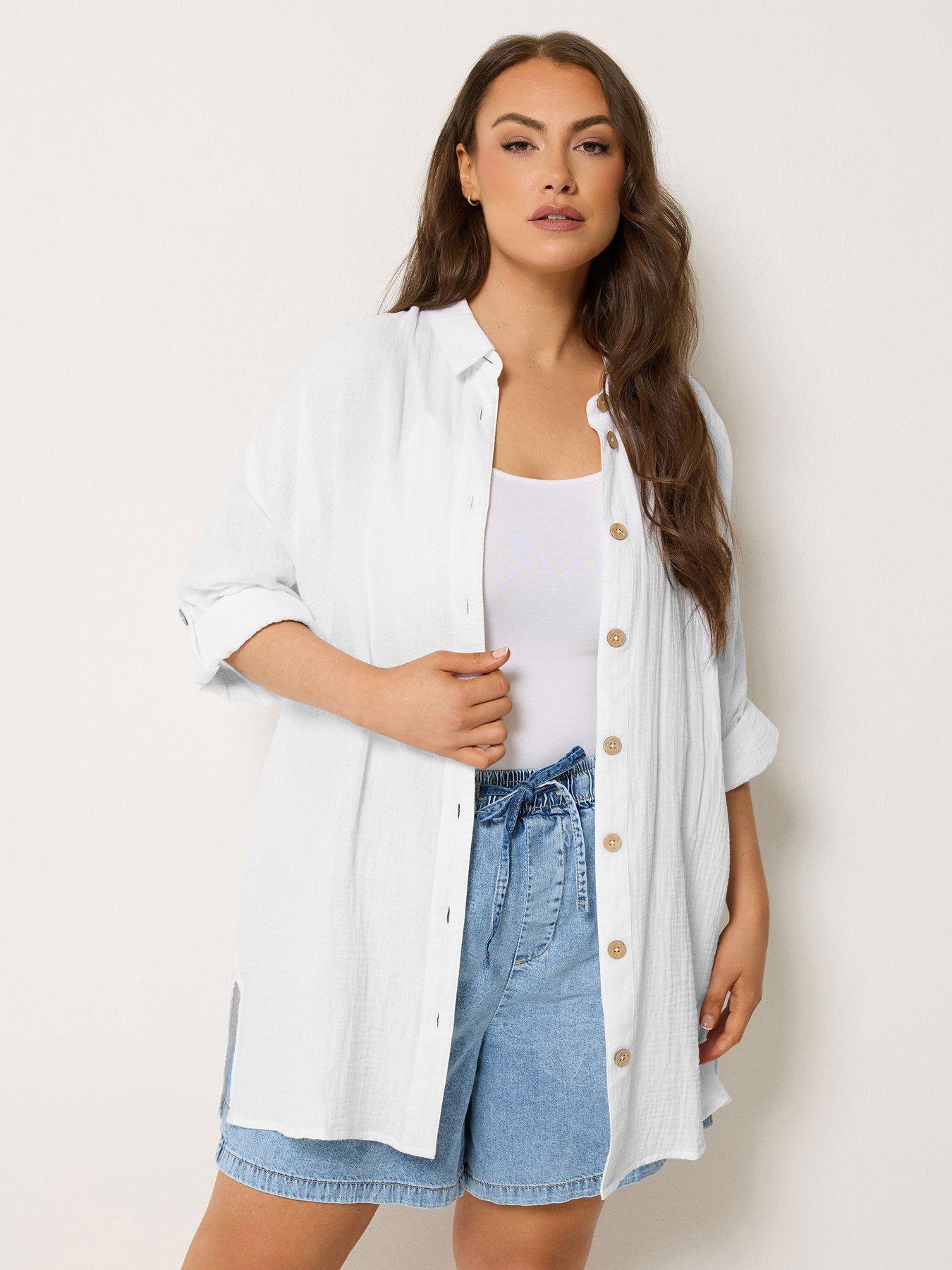 Yours Curve Cheesecloth Shirt - White