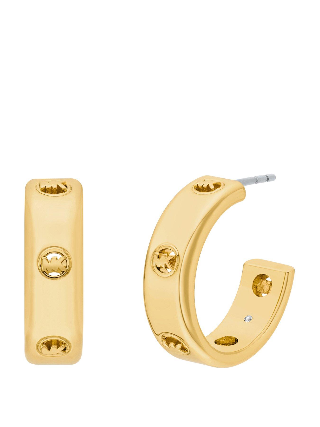 Michael Kors Womens Logo Hoop Earrings, MKJ8617710