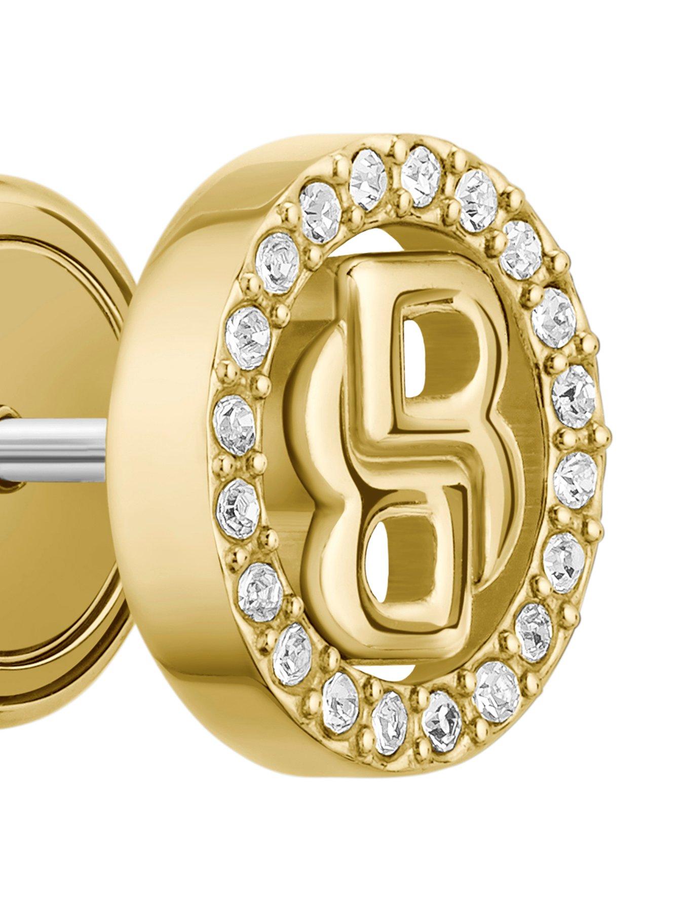  image of boss-double-b-divine-gold-ip-earrings
