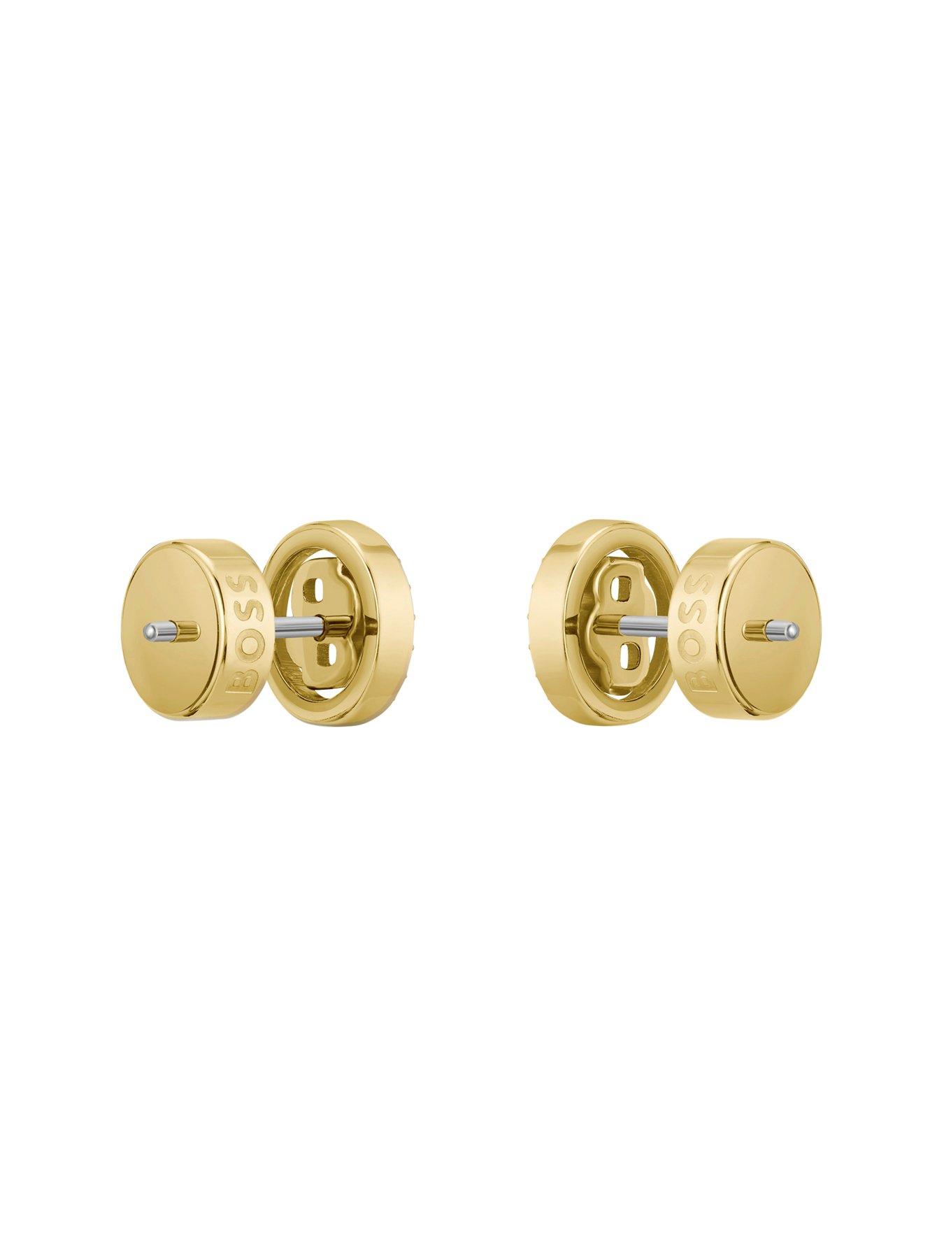  image of boss-double-b-divine-gold-ip-earrings